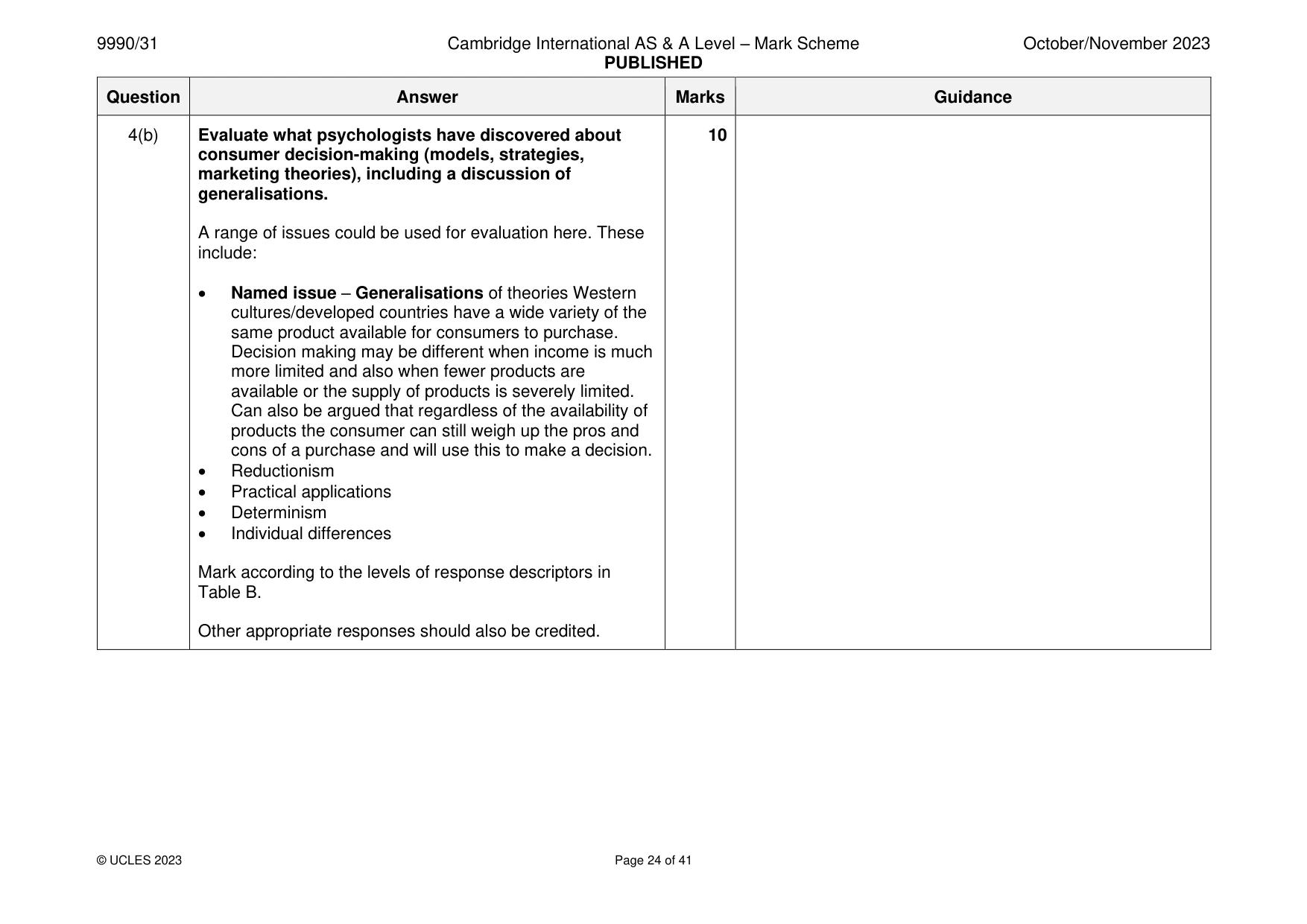 Mark scheme, page 24 of 41
