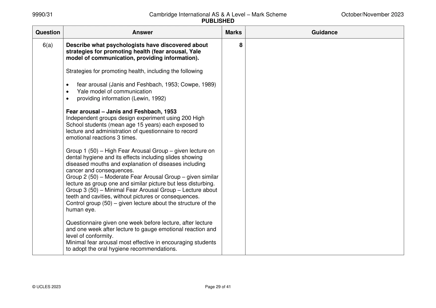 Mark scheme, page 29 of 41