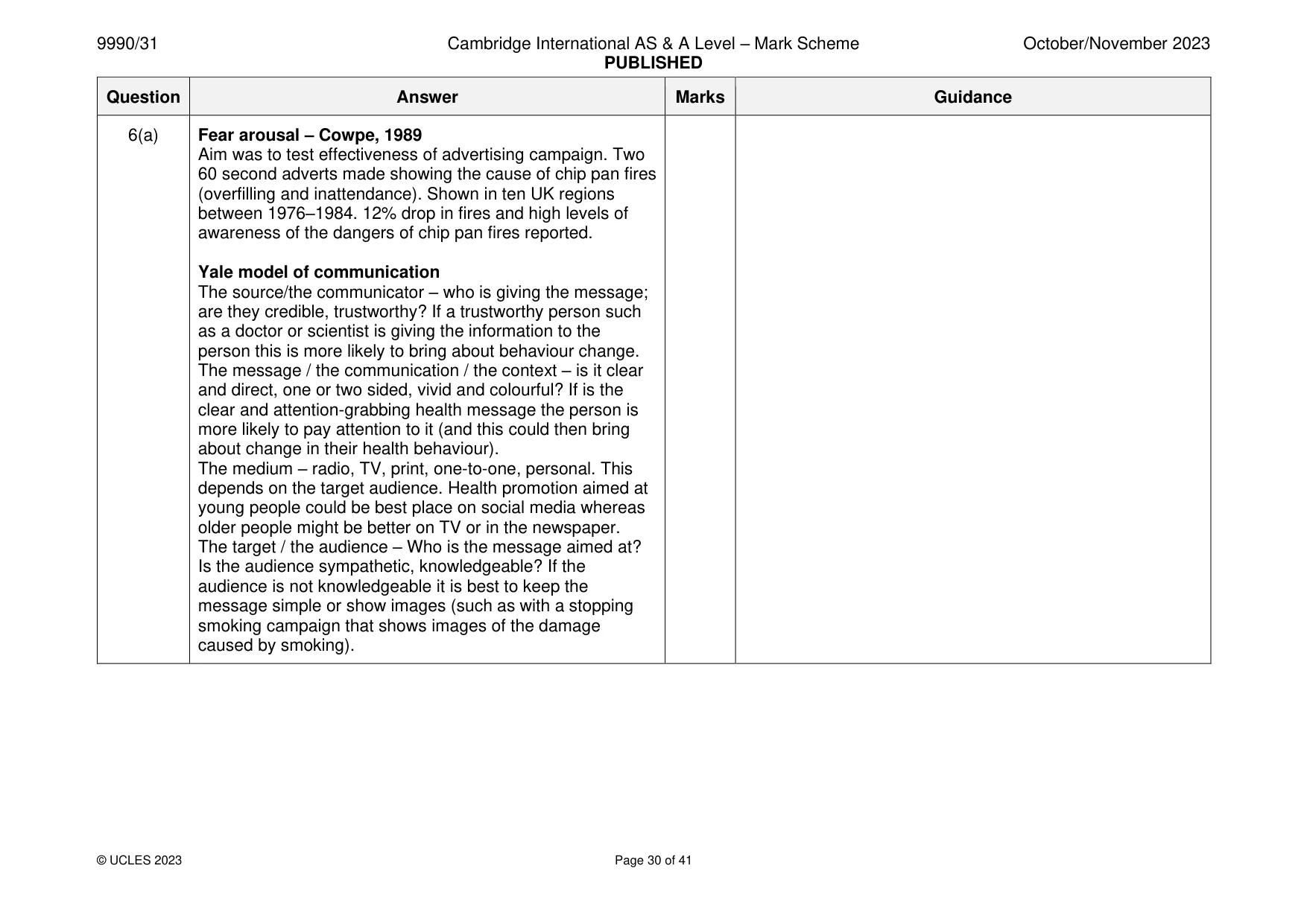 Mark scheme, page 30 of 41