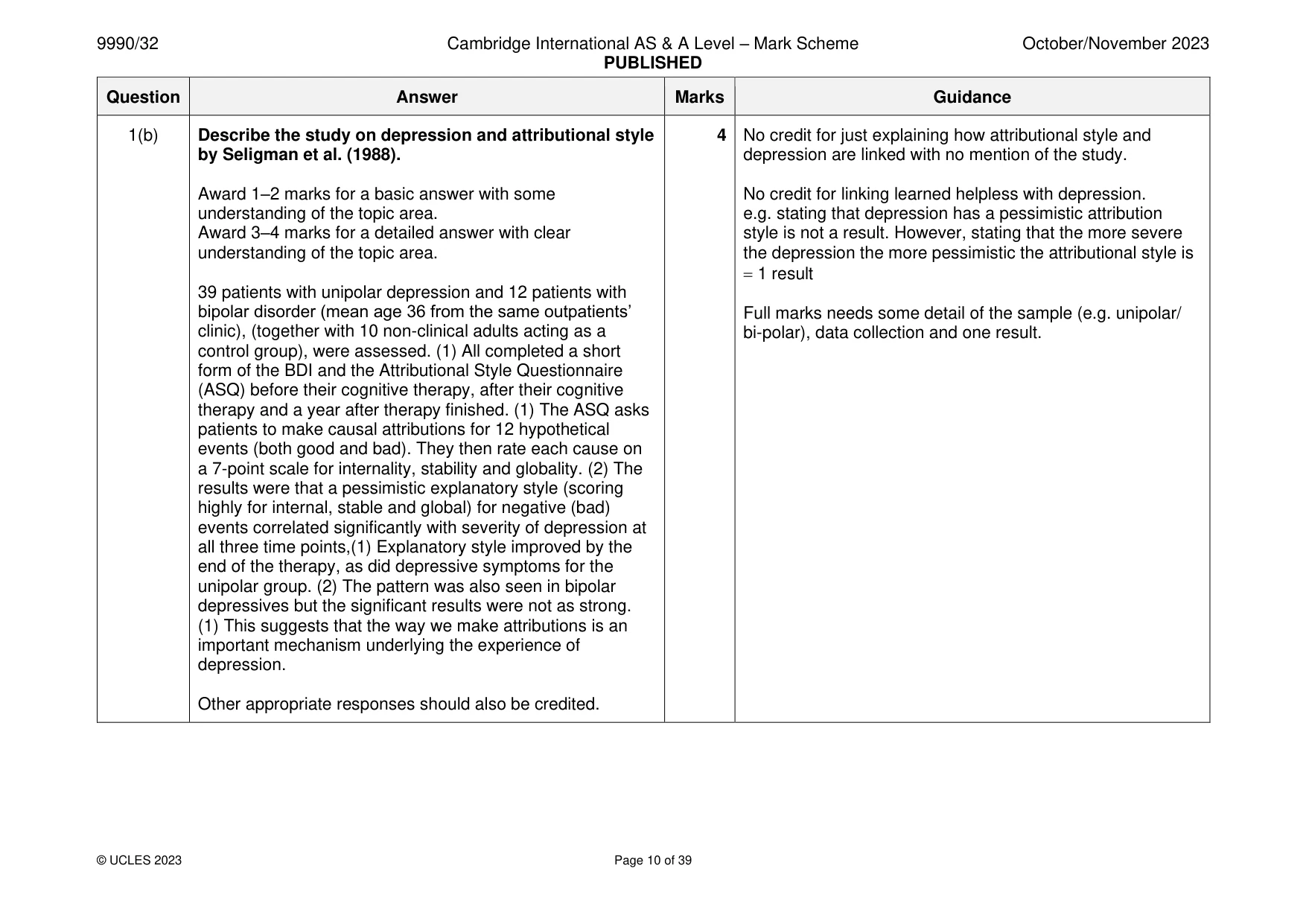 Mark scheme, page 10 of 39