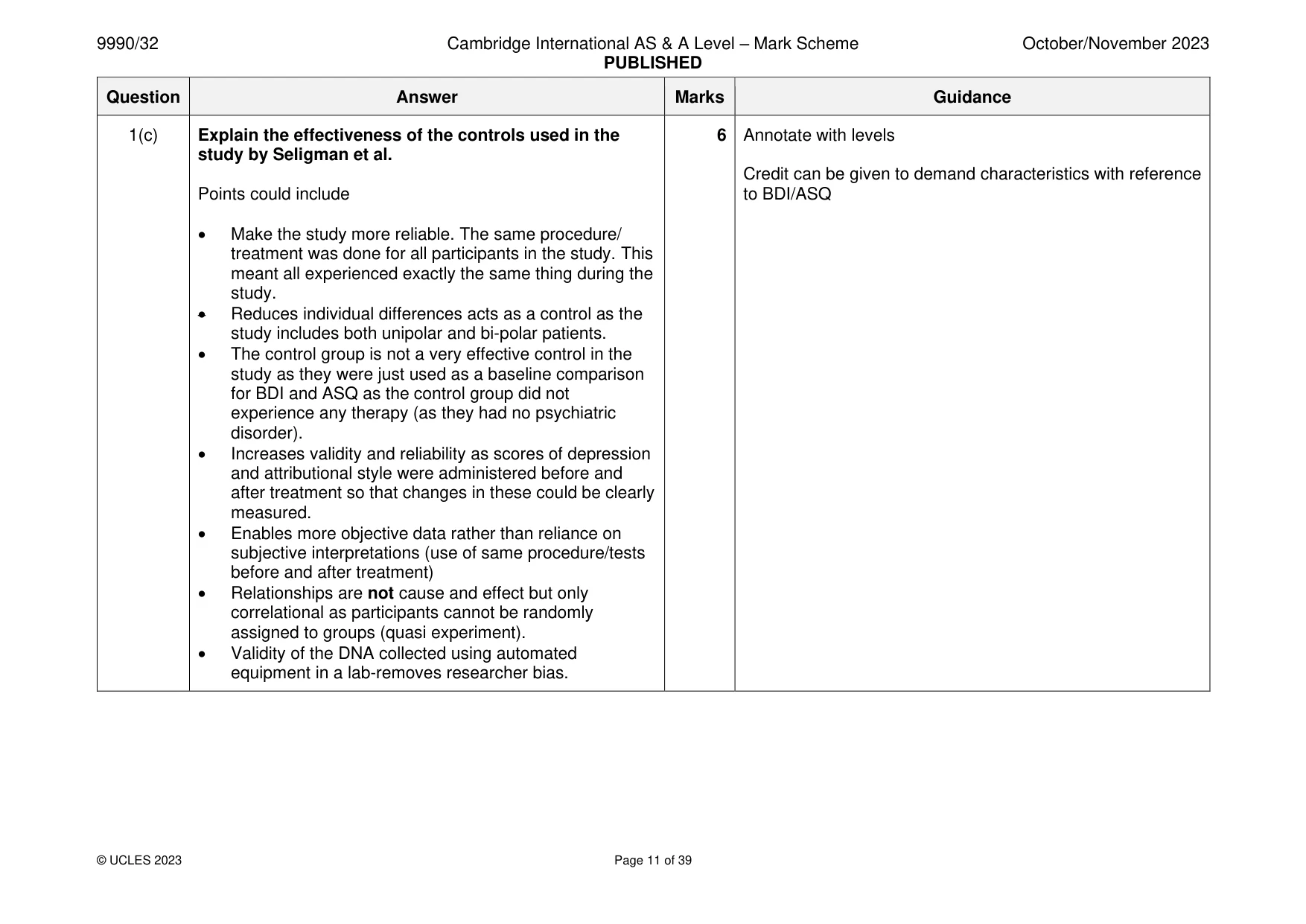 Mark scheme, page 11 of 39