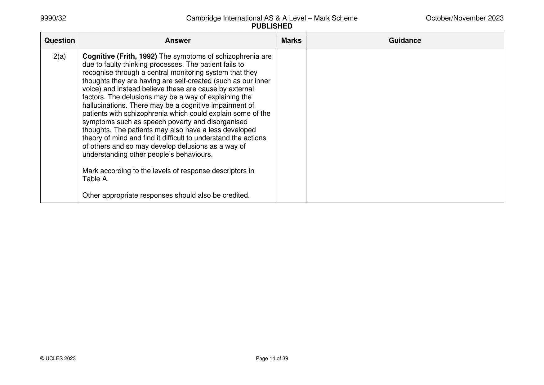 Mark scheme, page 14 of 39