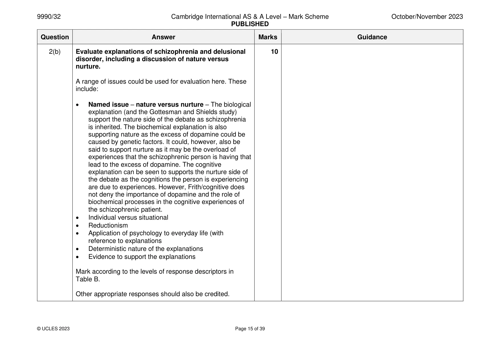 Mark scheme, page 15 of 39