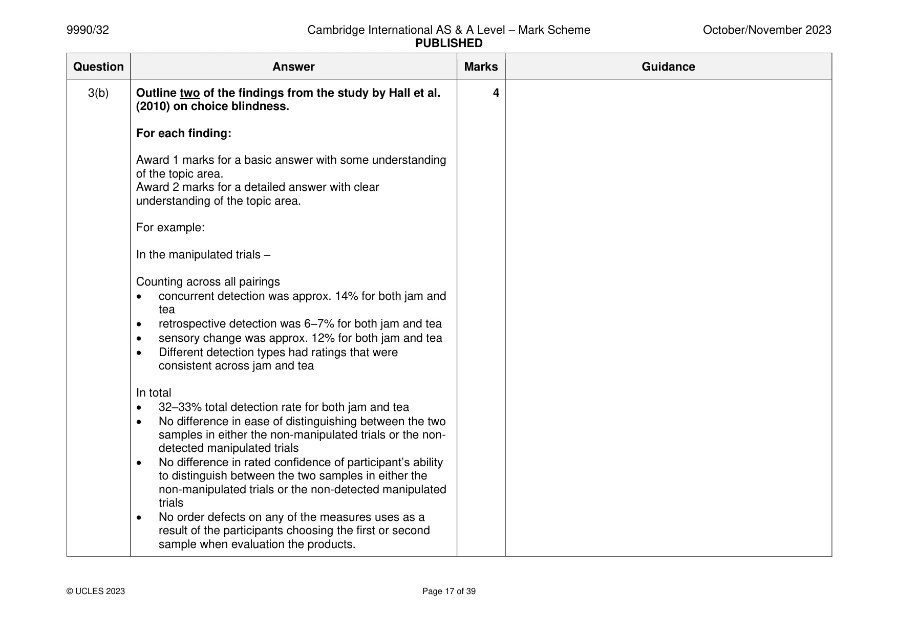 Mark scheme, page 17 of 39