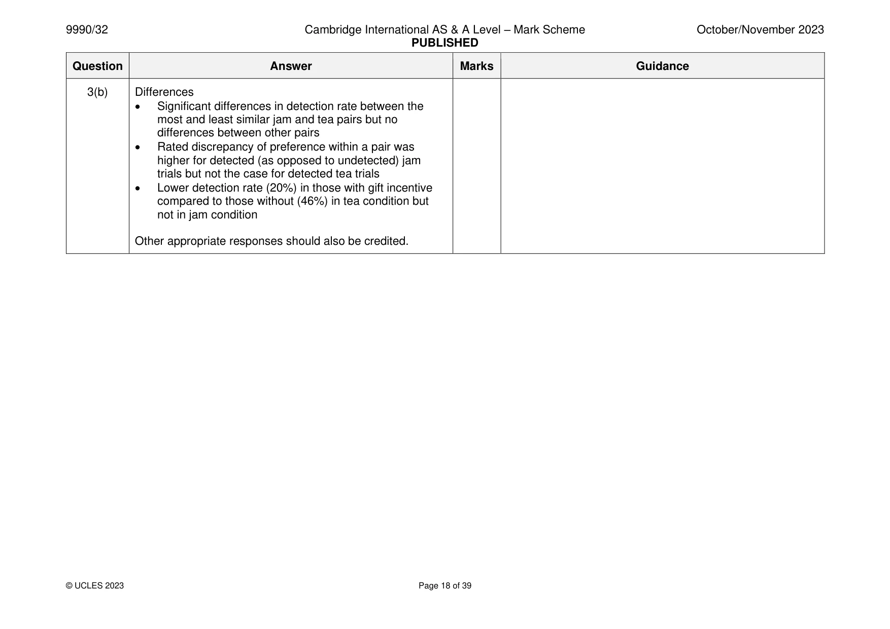 Mark scheme, page 18 of 39