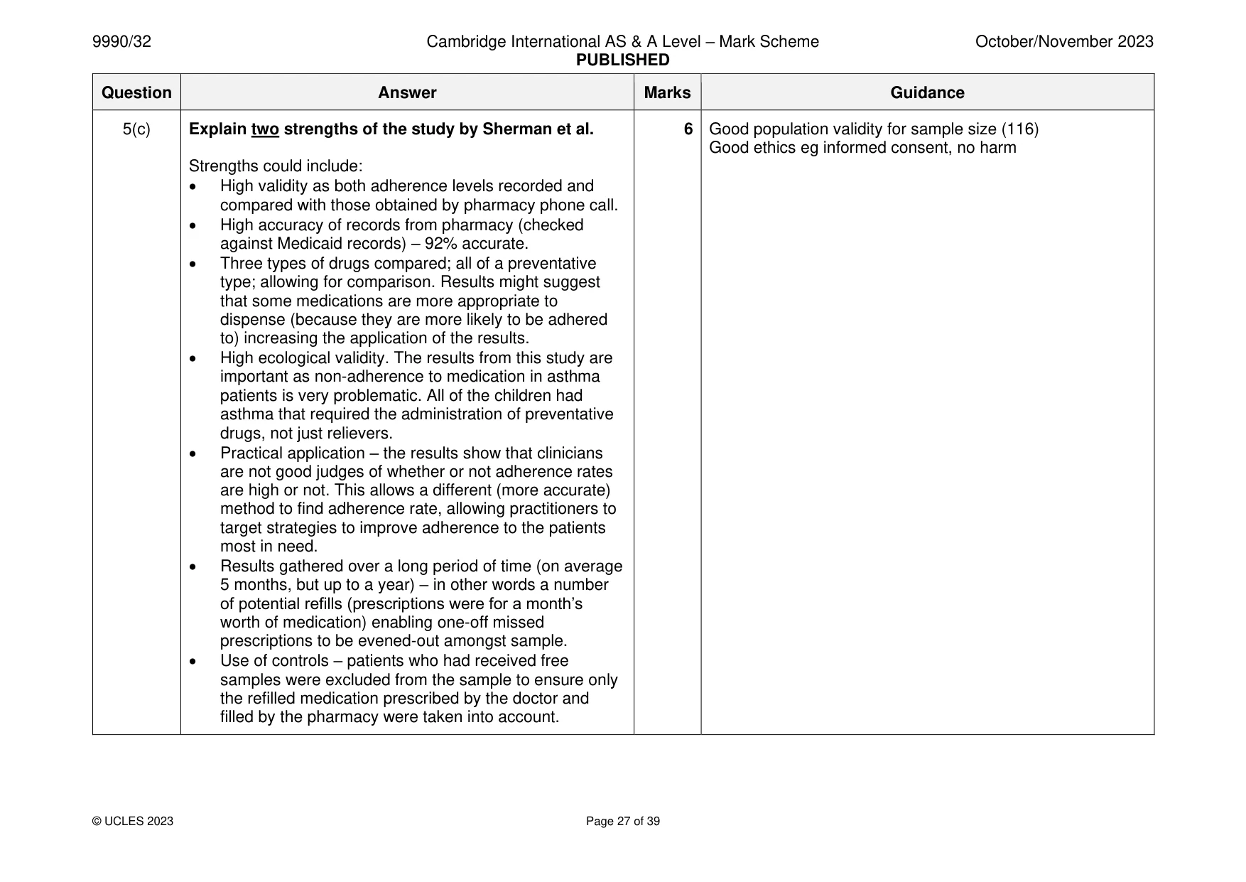 Mark scheme, page 27 of 39