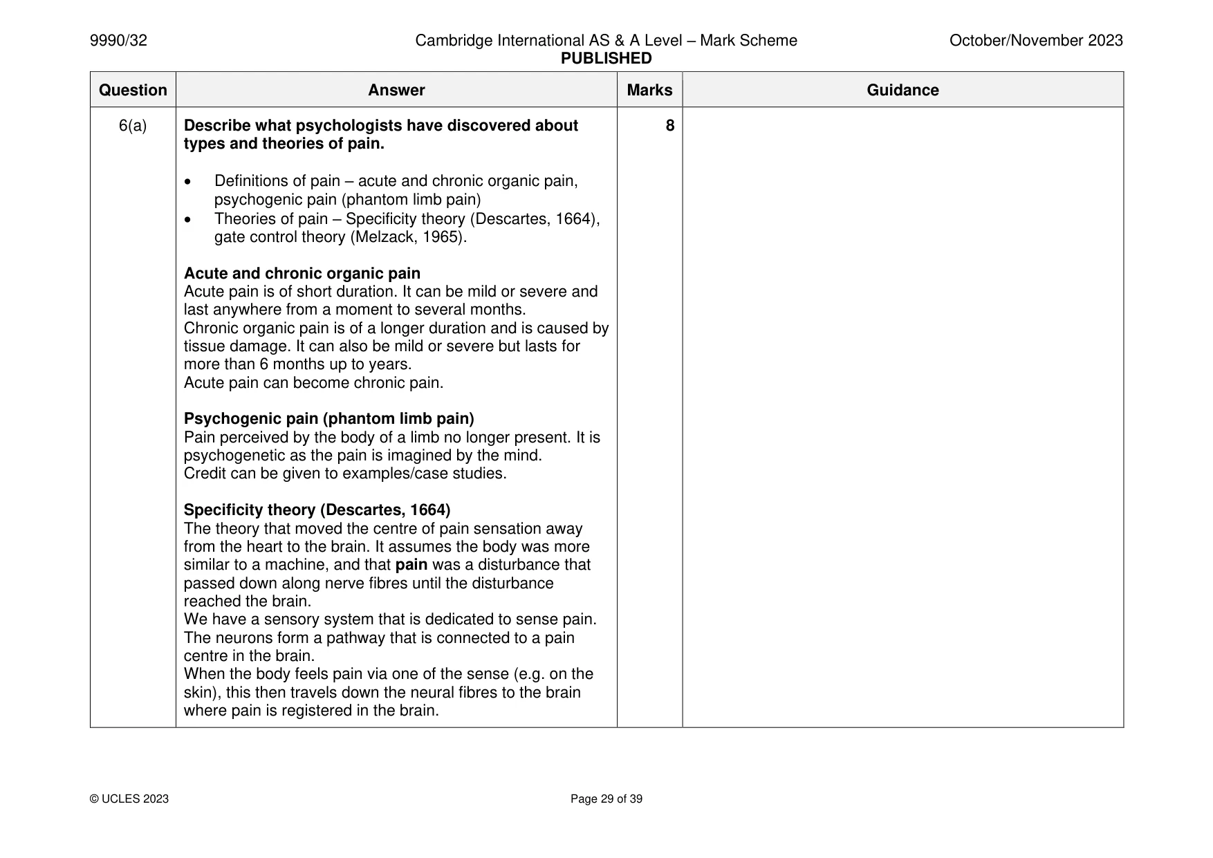 Mark scheme, page 29 of 39