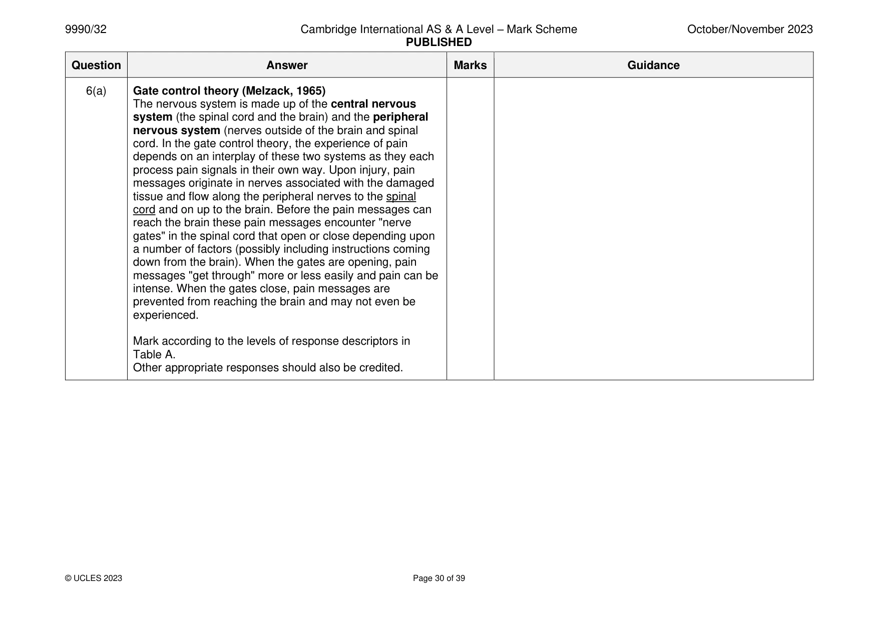 Mark scheme, page 30 of 39