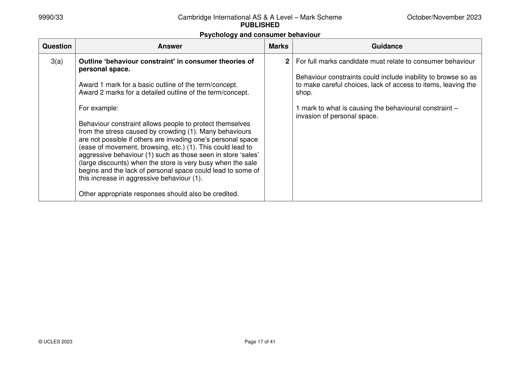 Mark scheme, page 17 of 41