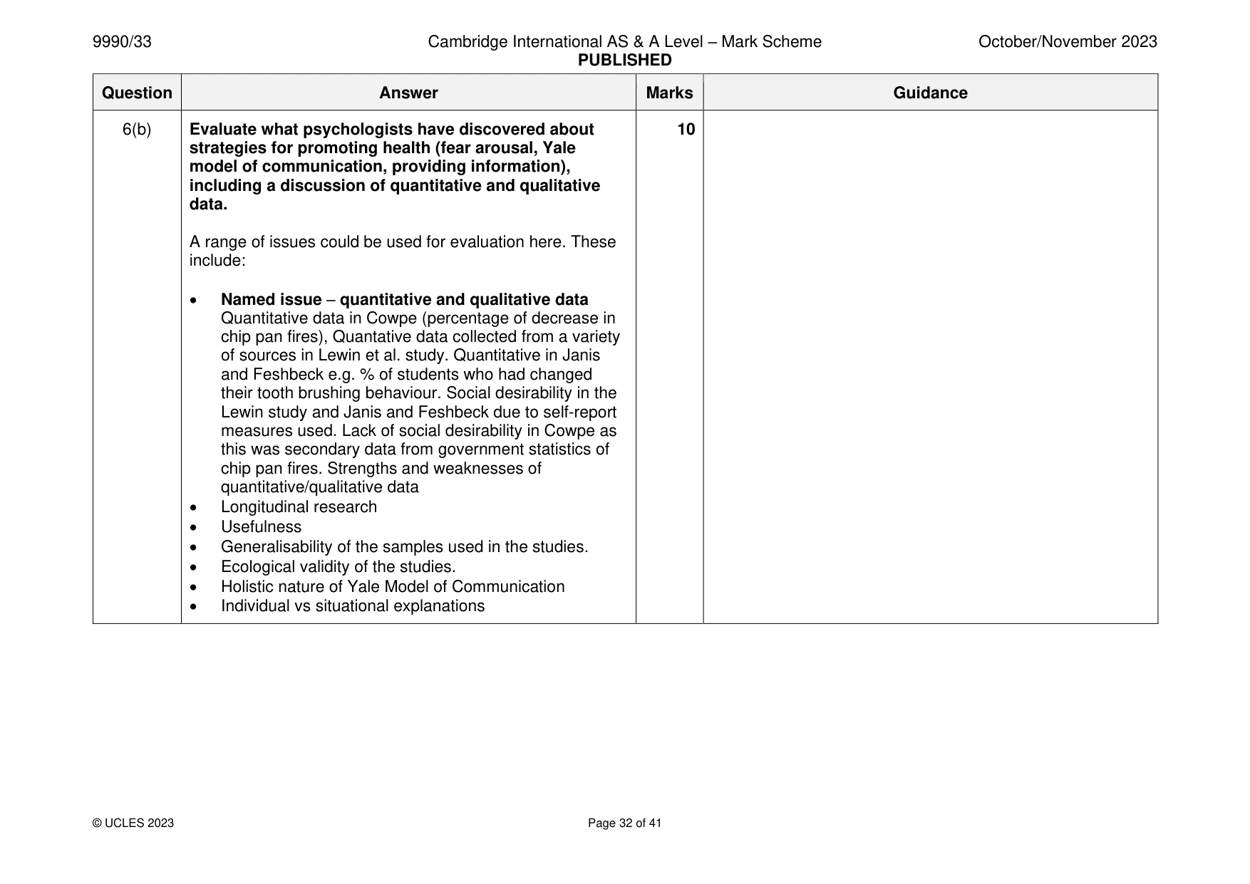 Mark scheme, page 32 of 41