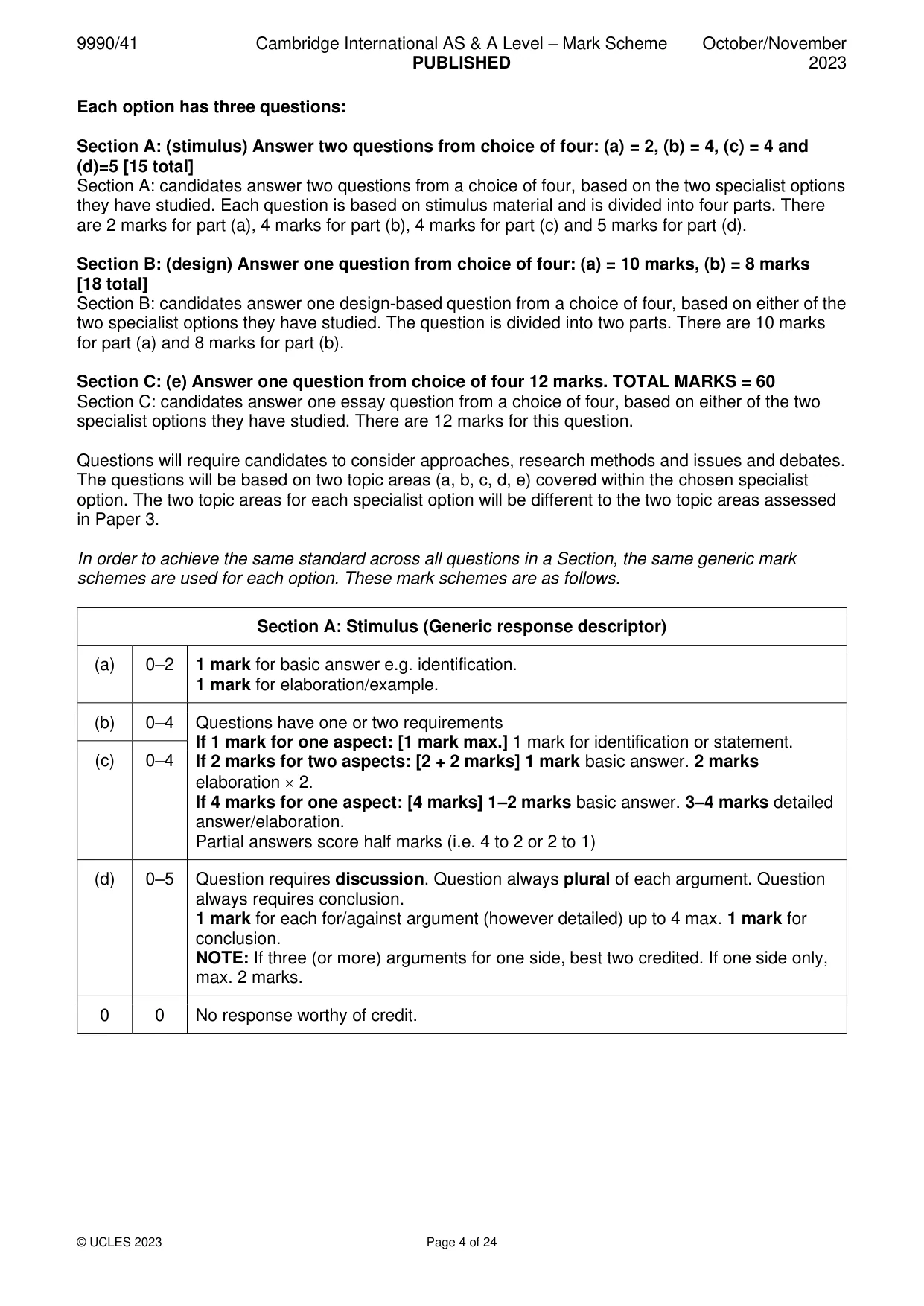 Mark scheme, page 4 of 24