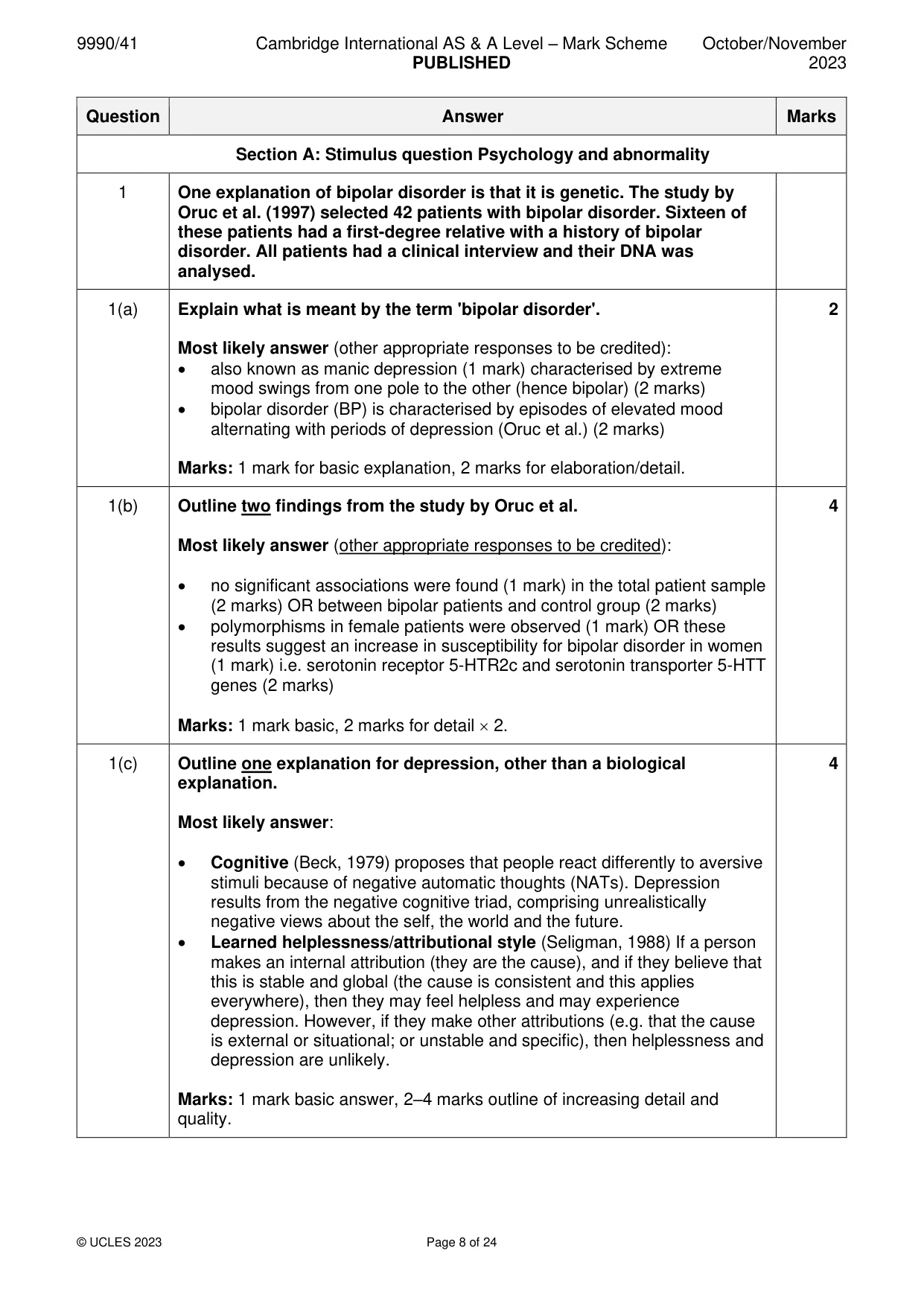 Mark scheme, page 8 of 24