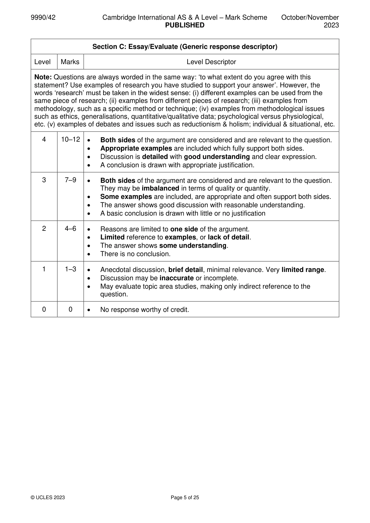 Mark scheme, page 5 of 25
