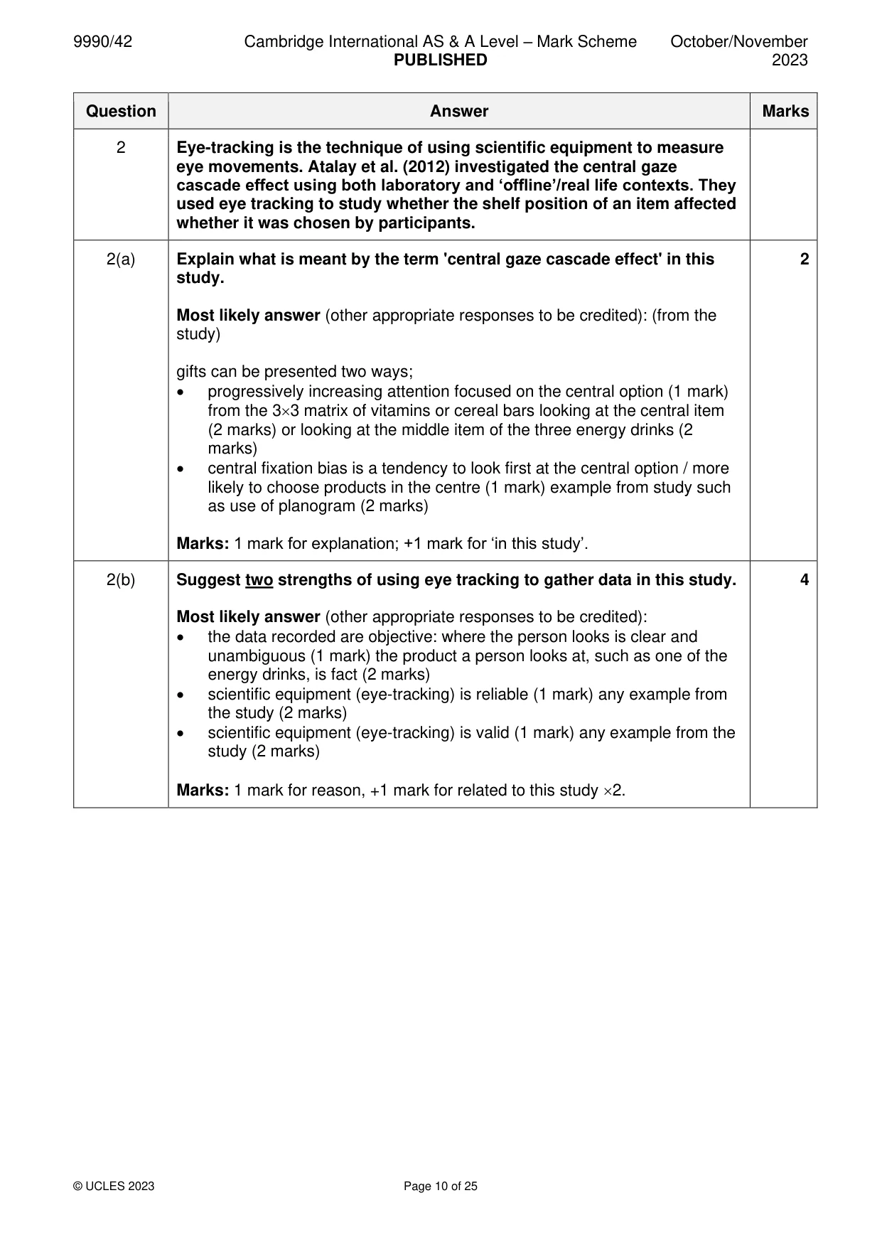 Mark scheme, page 10 of 25