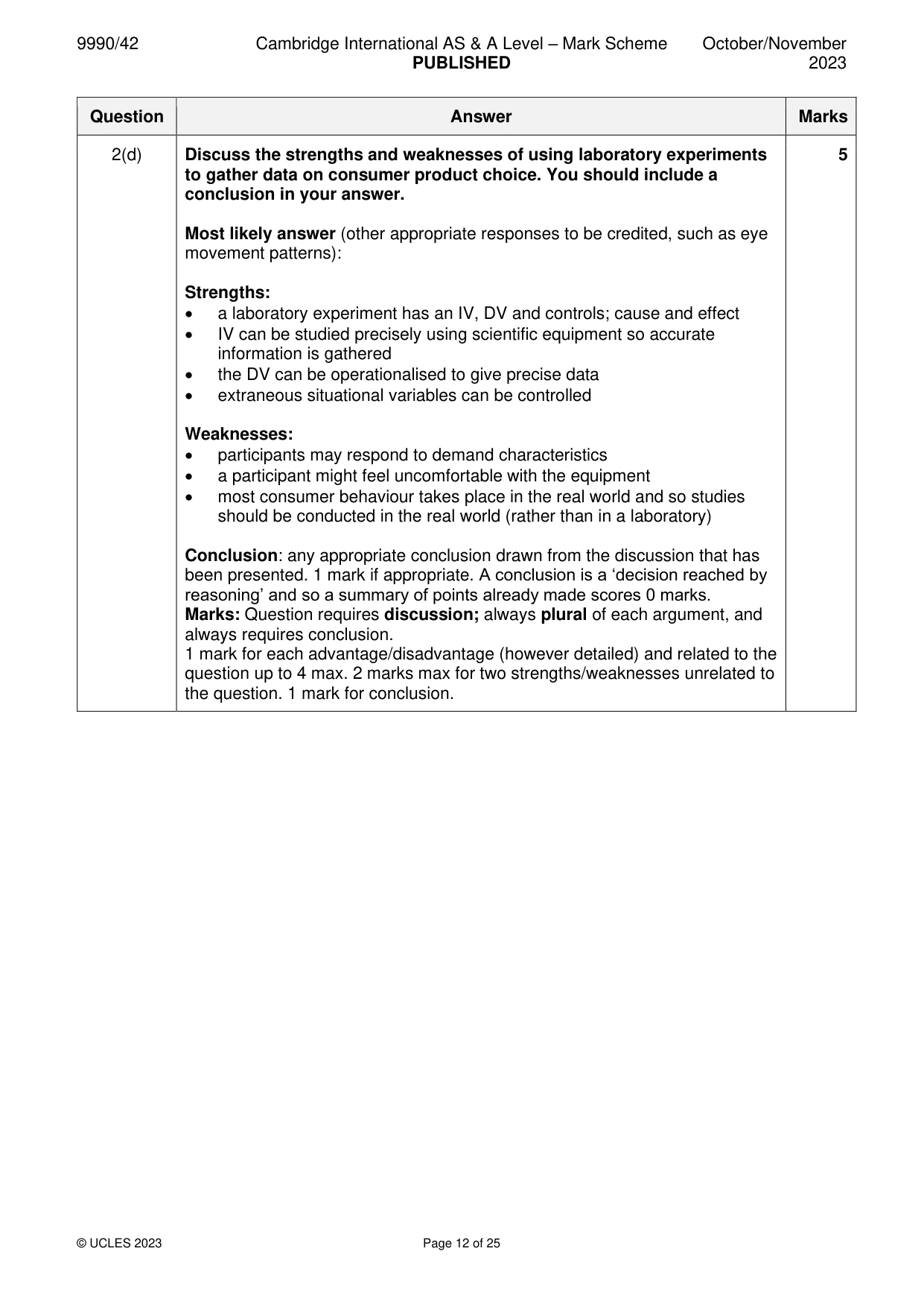 Mark scheme, page 12 of 25