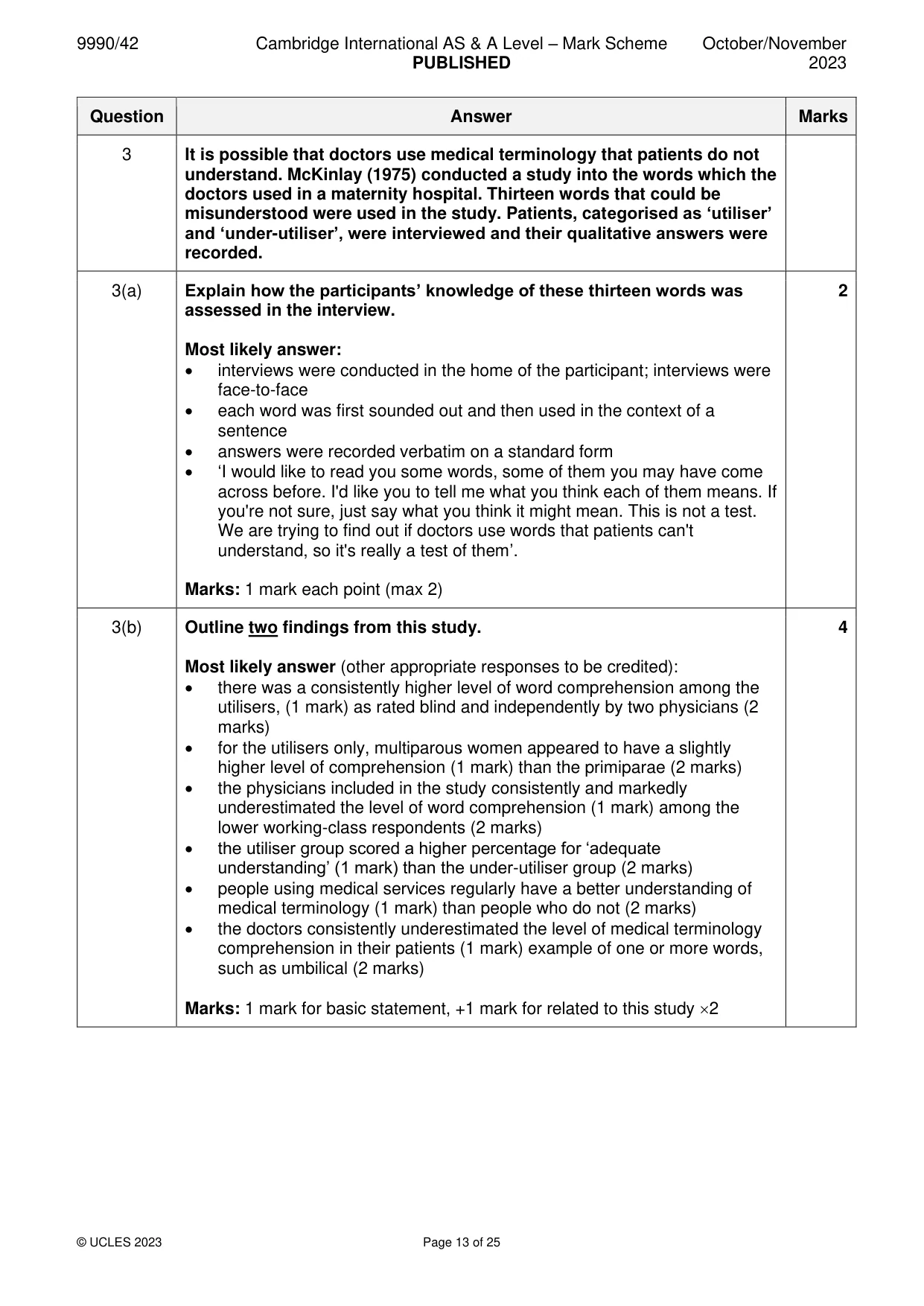 Mark scheme, page 13 of 25
