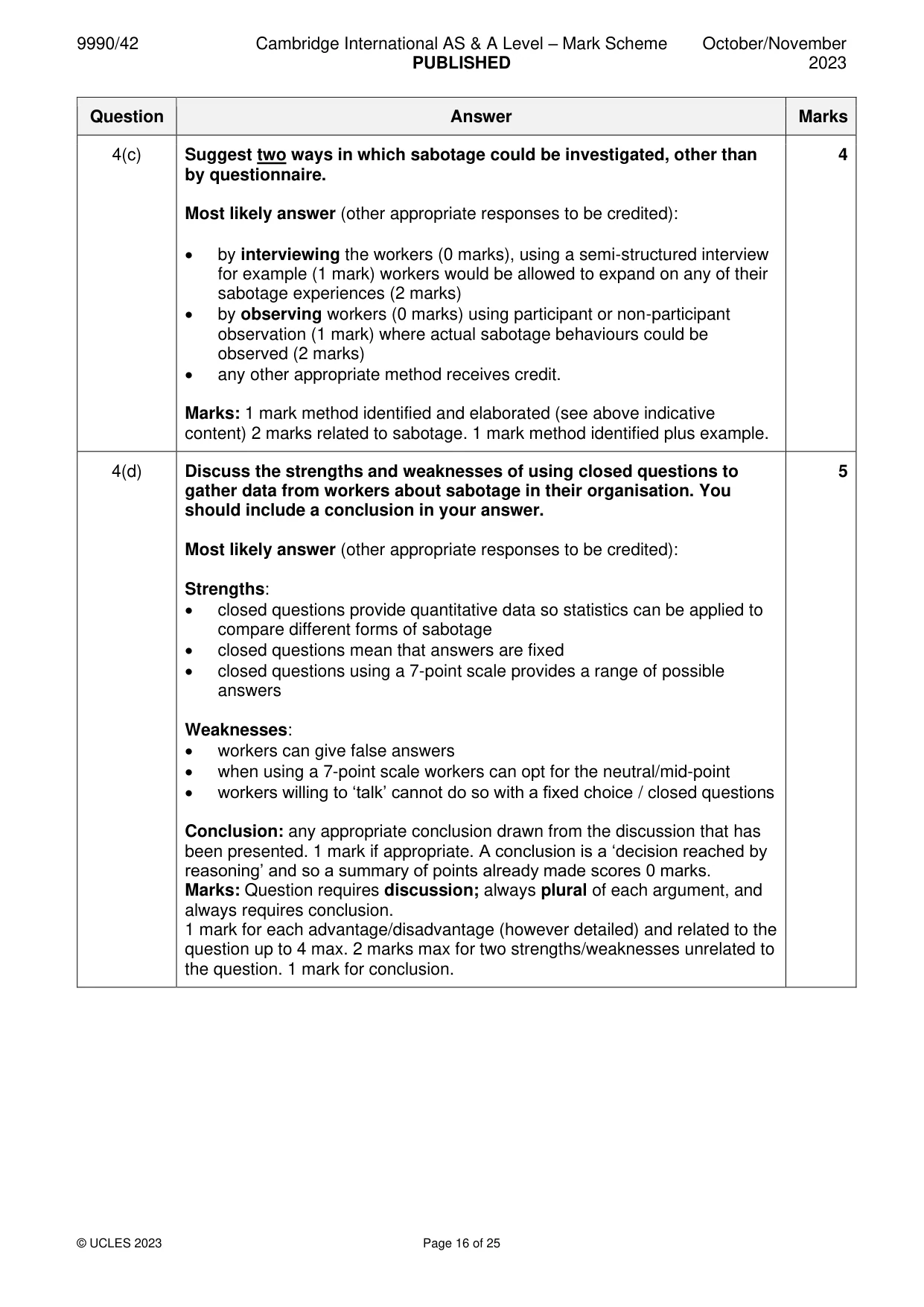 Mark scheme, page 16 of 25