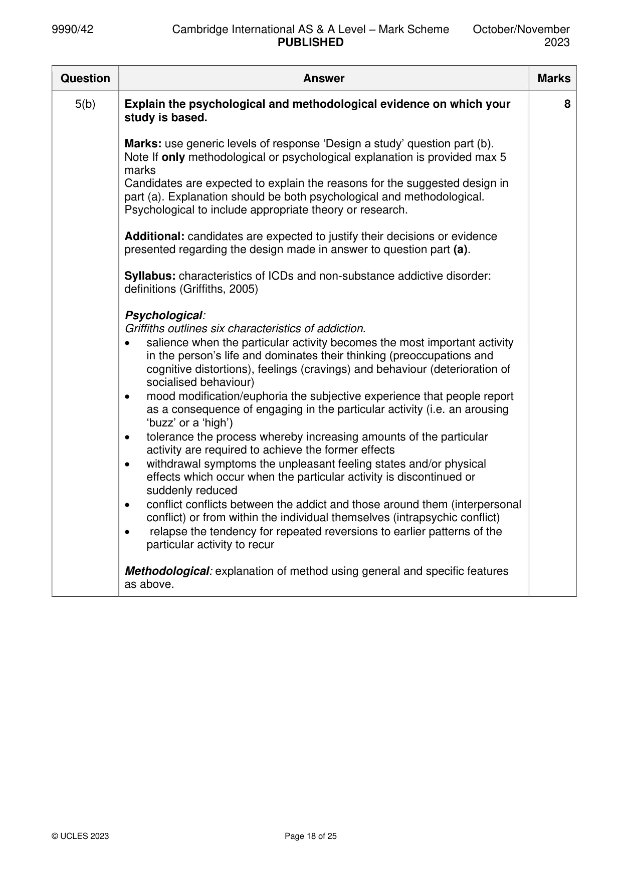 Mark scheme, page 18 of 25