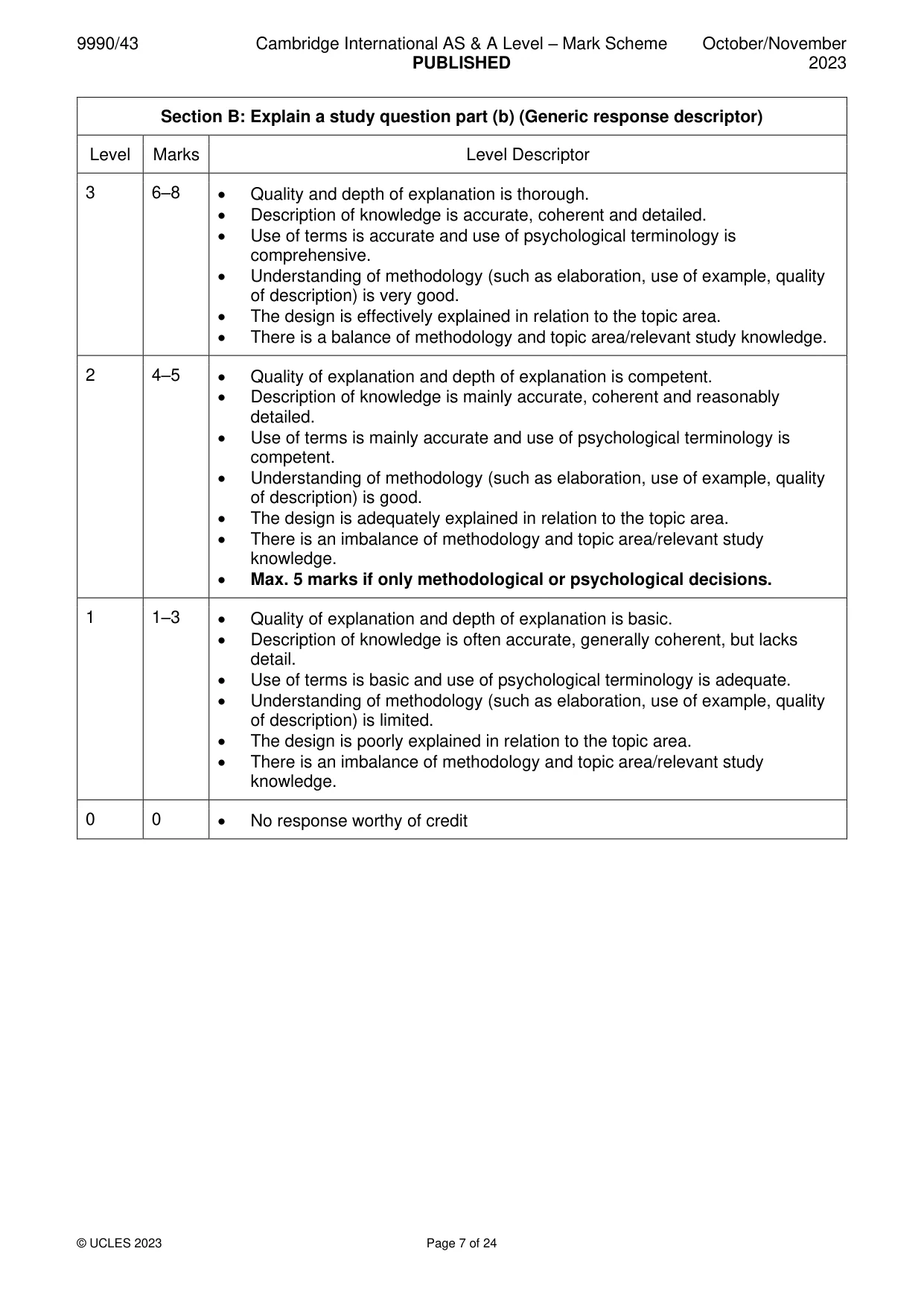 Mark scheme, page 7 of 24
