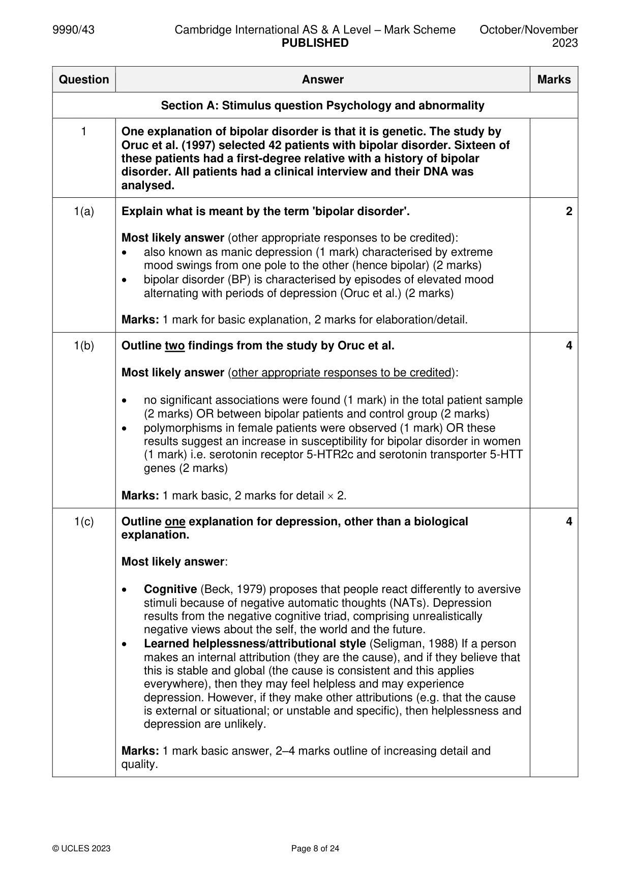 Mark scheme, page 8 of 24