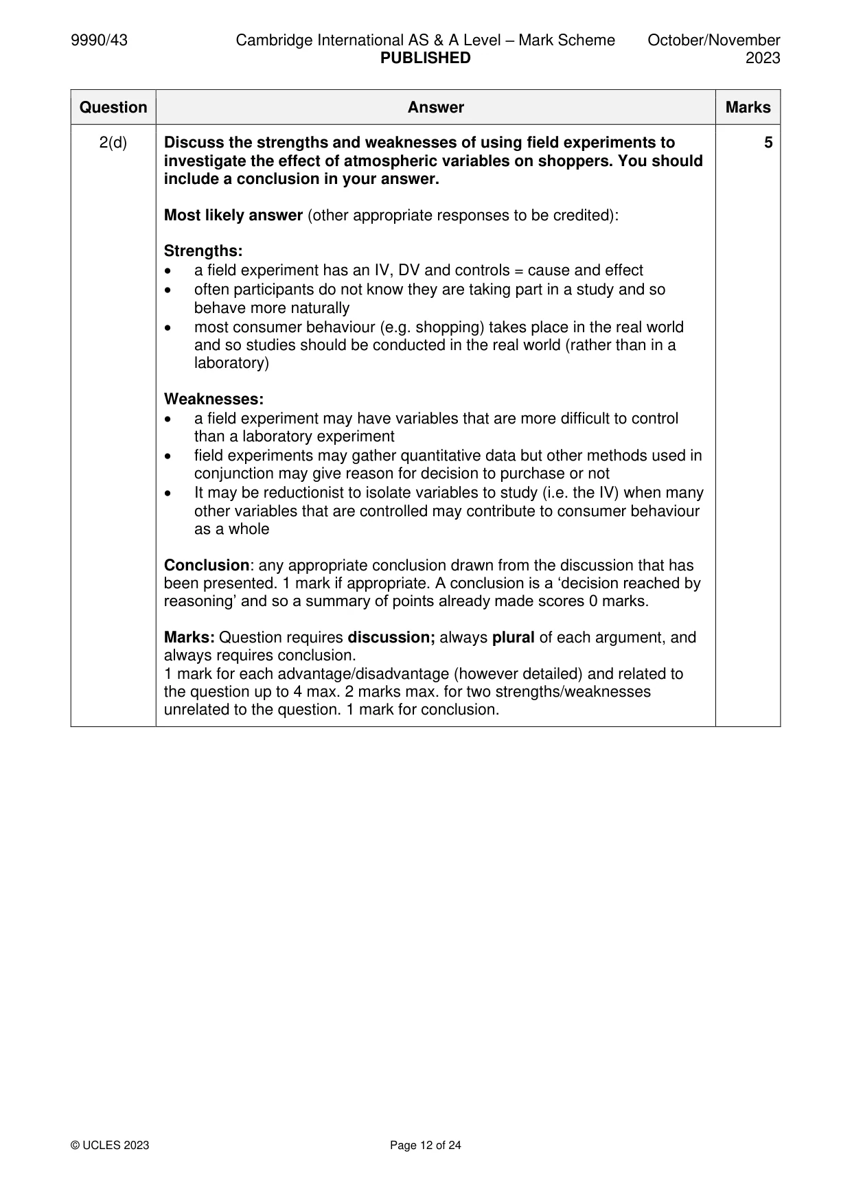 Mark scheme, page 12 of 24