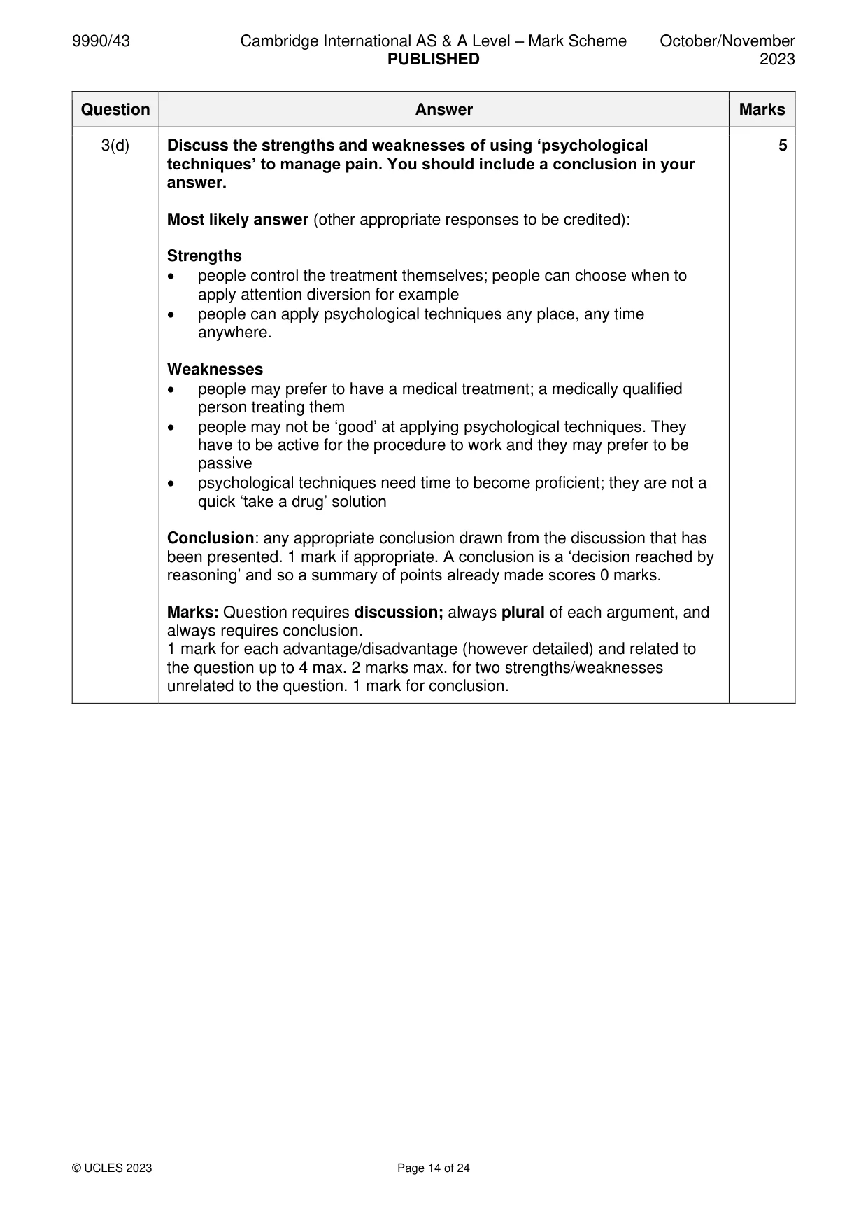 Mark scheme, page 14 of 24