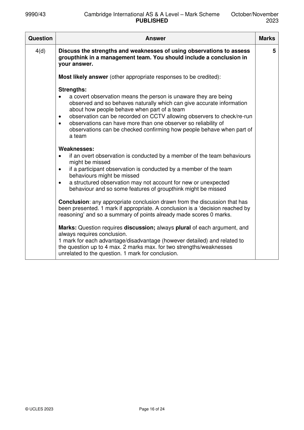 Mark scheme, page 16 of 24
