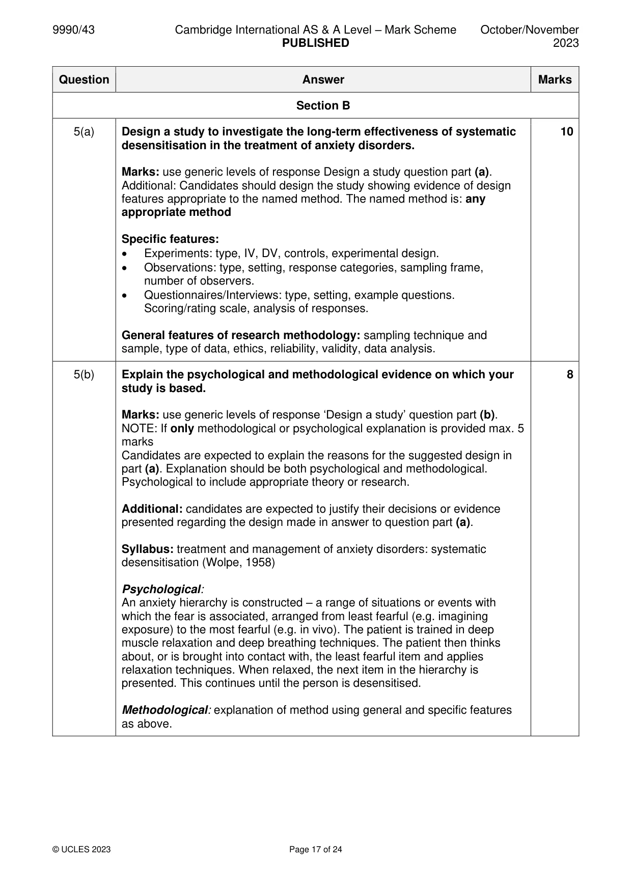 Mark scheme, page 17 of 24