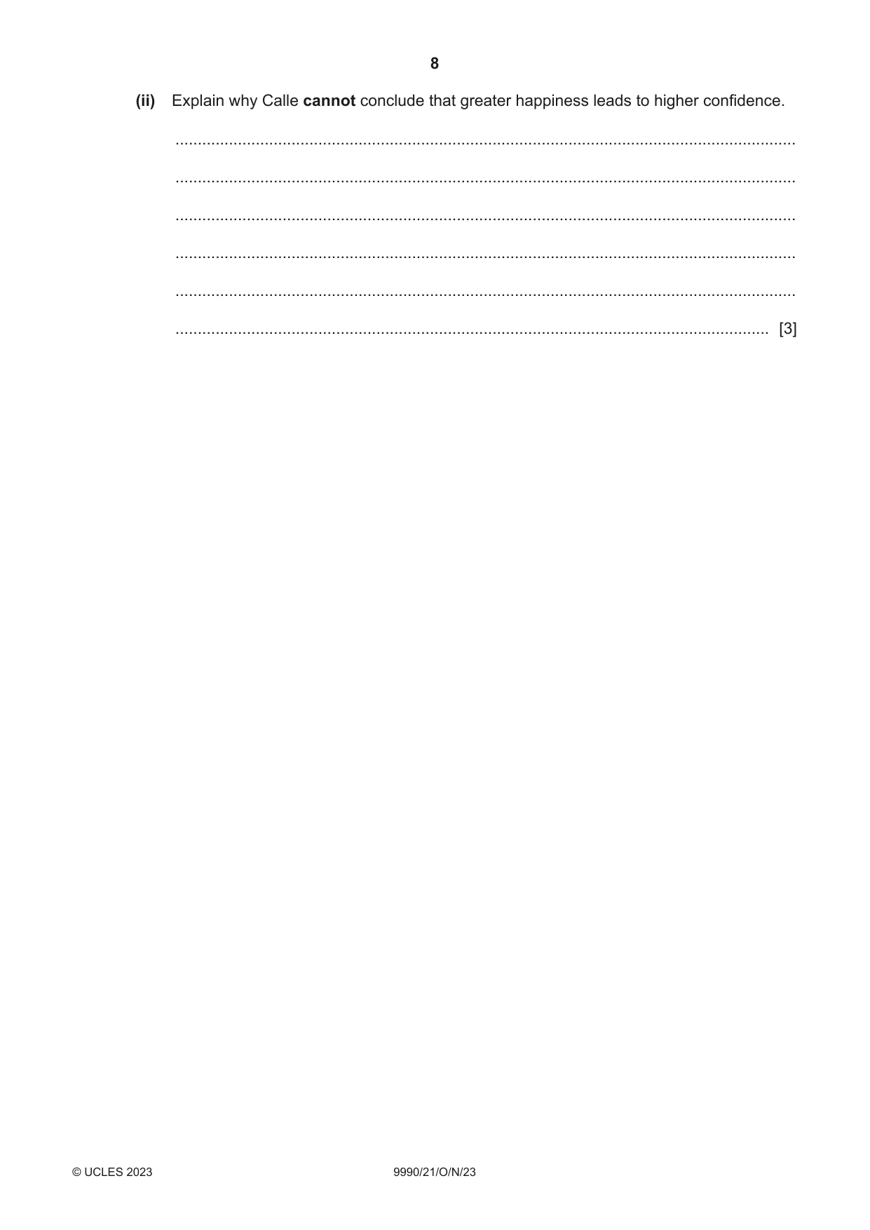 Cambridge A Level Psychology (from 2018) 9990 2023 Oct/Nov Paper 2 · Variant 1 question paper, page 8 of 12
