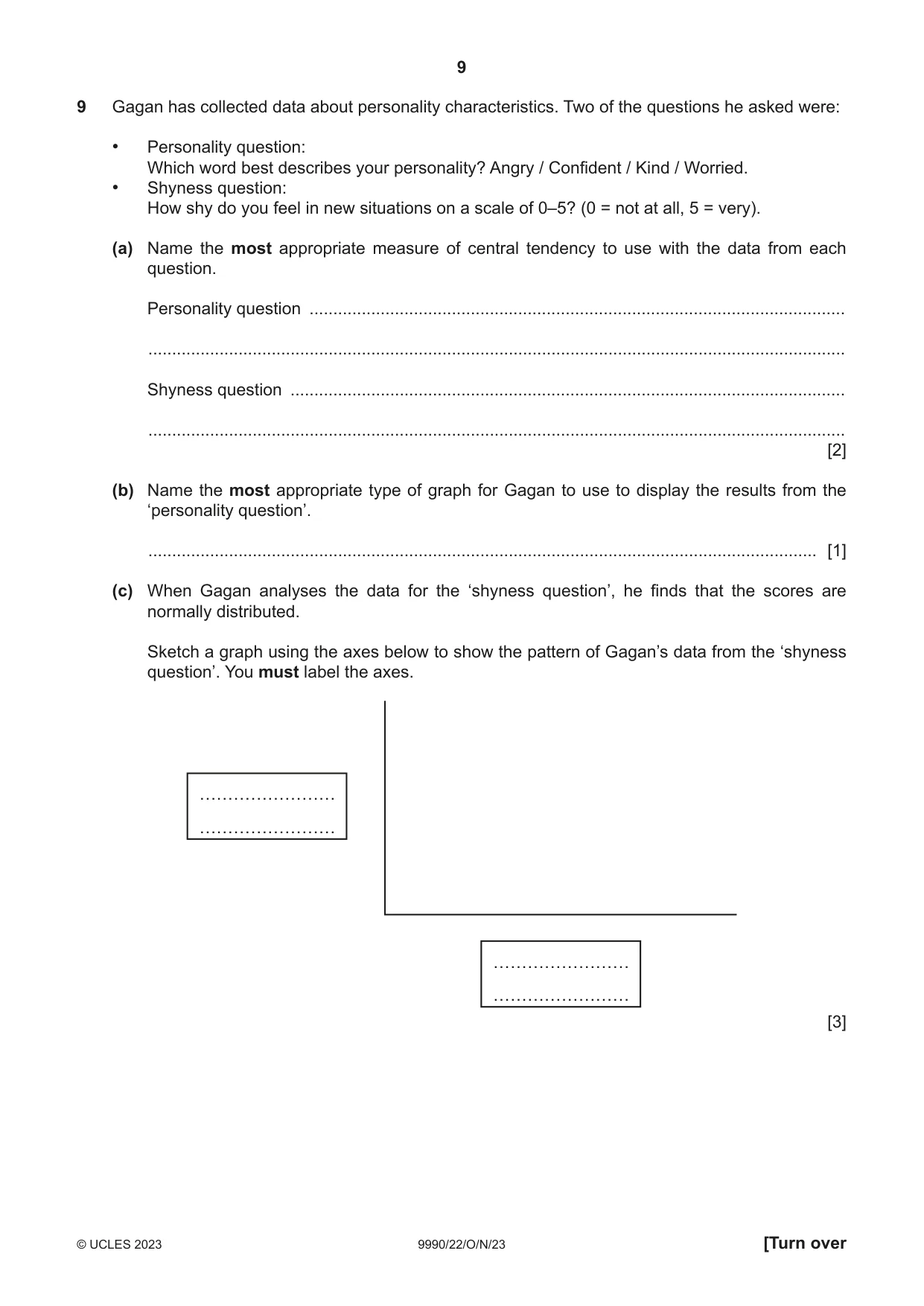 Cambridge A Level Psychology (from 2018) 9990 2023 Oct/Nov Paper 2 · Variant 2 question paper, page 9 of 12