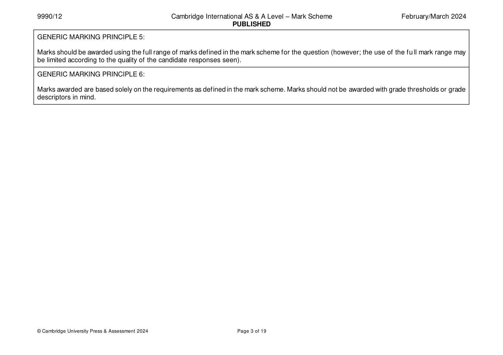 Mark scheme, page 3 of 19