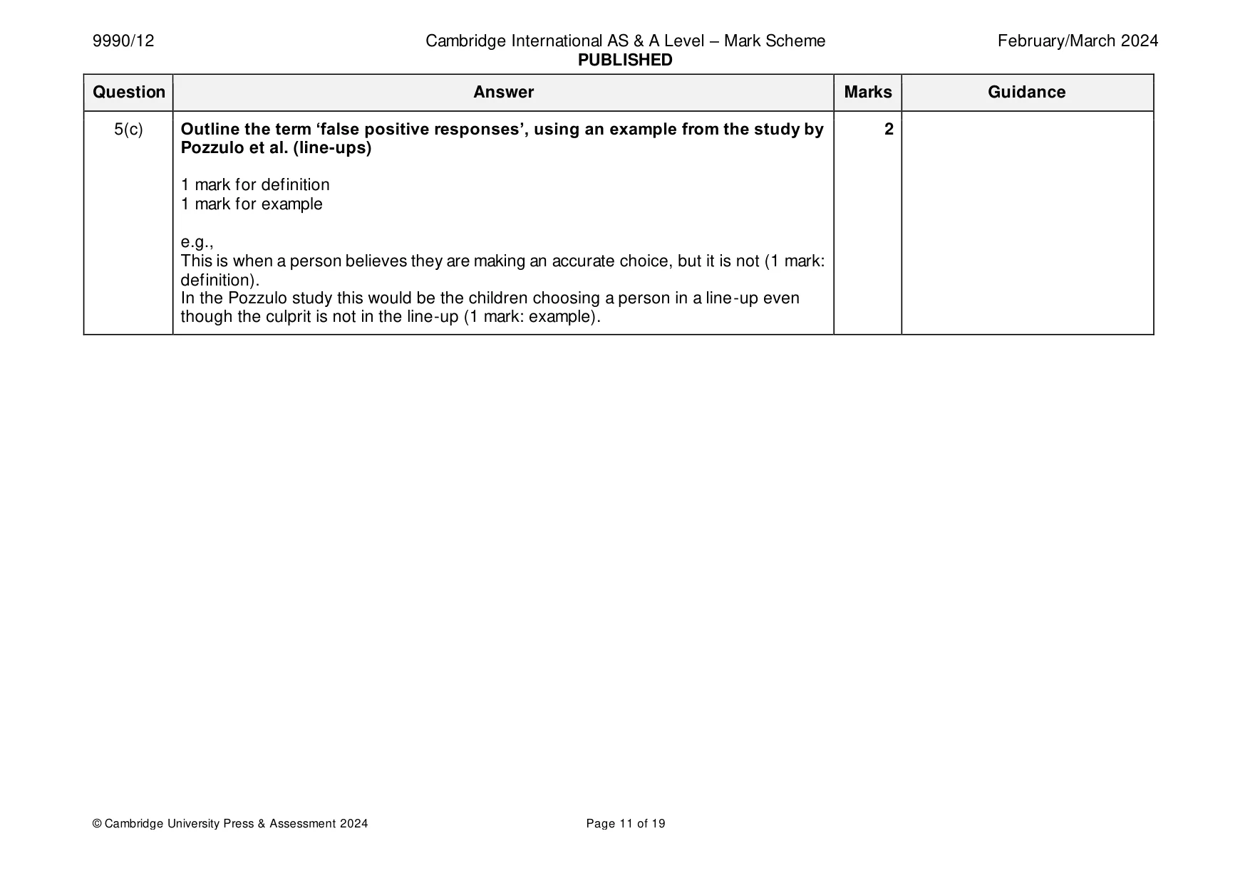 Mark scheme, page 11 of 19