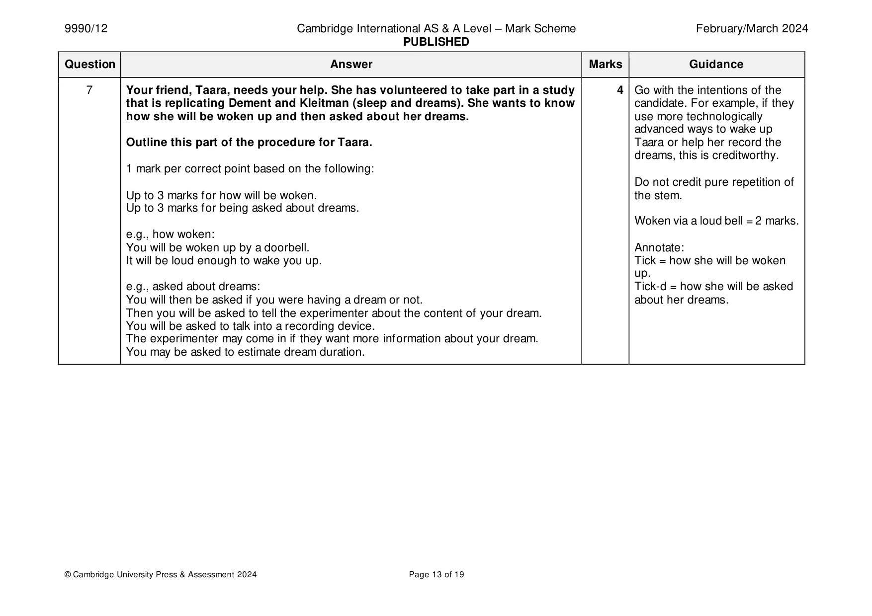 Mark scheme, page 13 of 19
