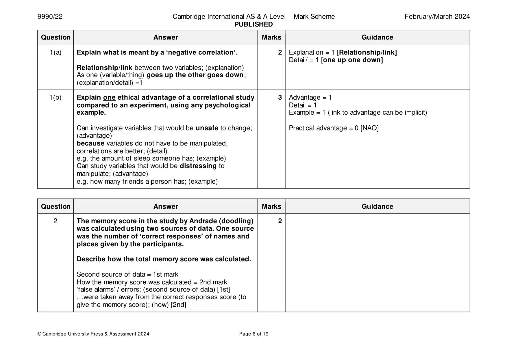 Mark scheme, page 6 of 19