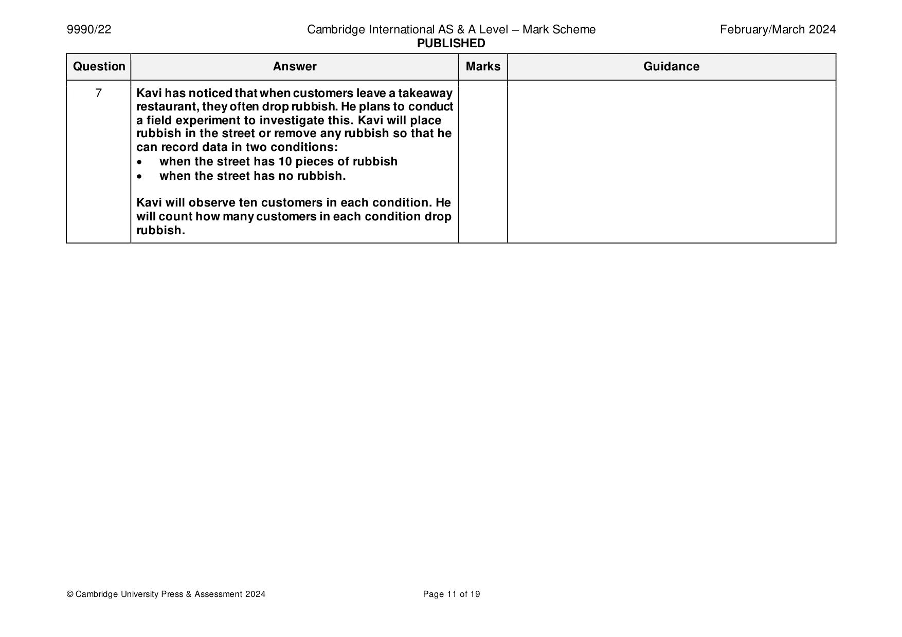 Mark scheme, page 11 of 19