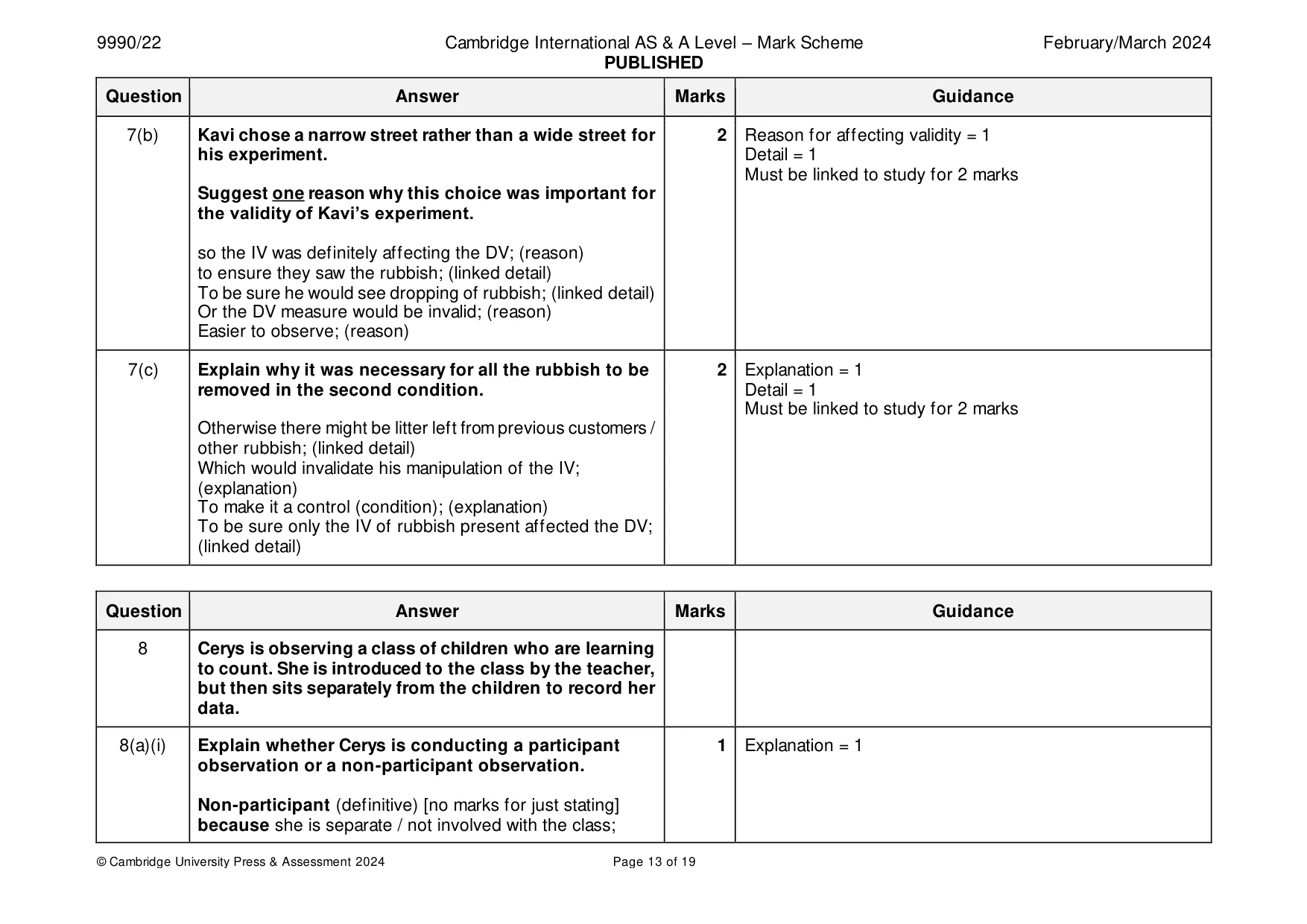 Mark scheme, page 13 of 19