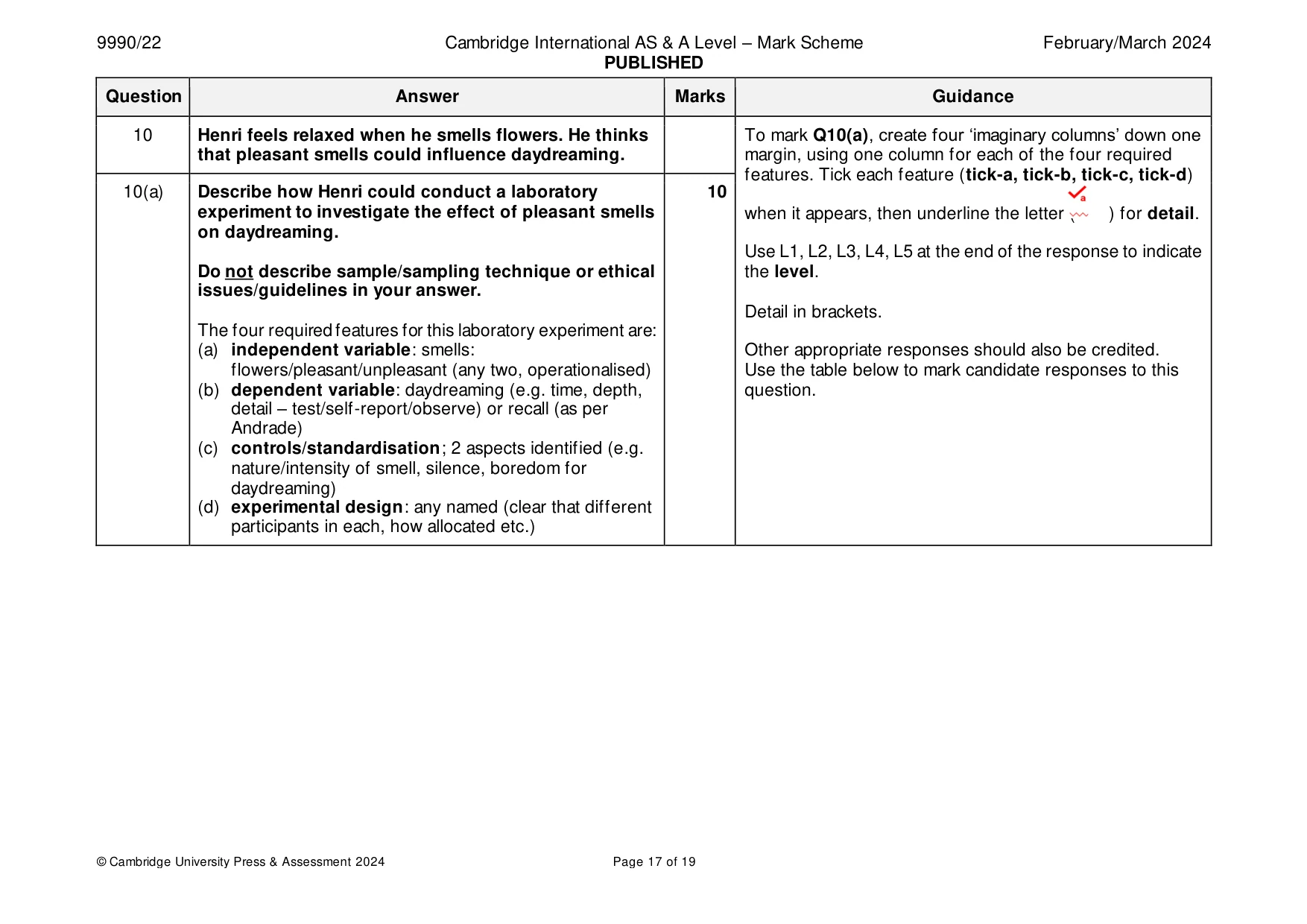 Mark scheme, page 17 of 19