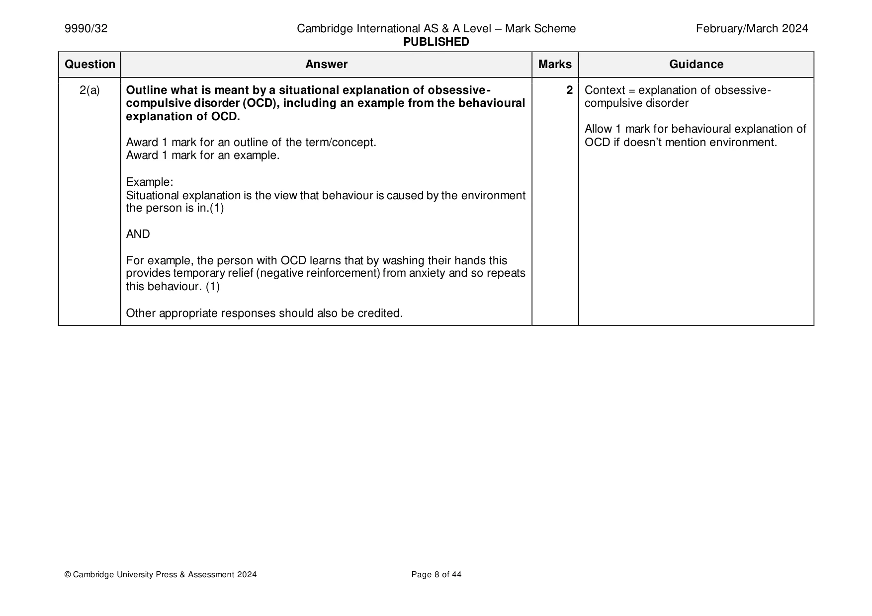 Mark scheme, page 8 of 44