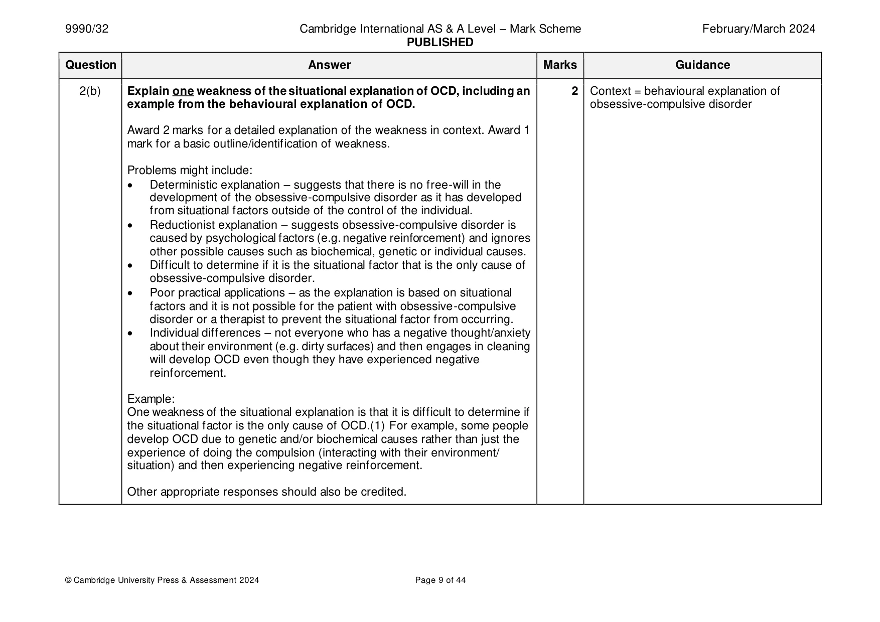 Mark scheme, page 9 of 44