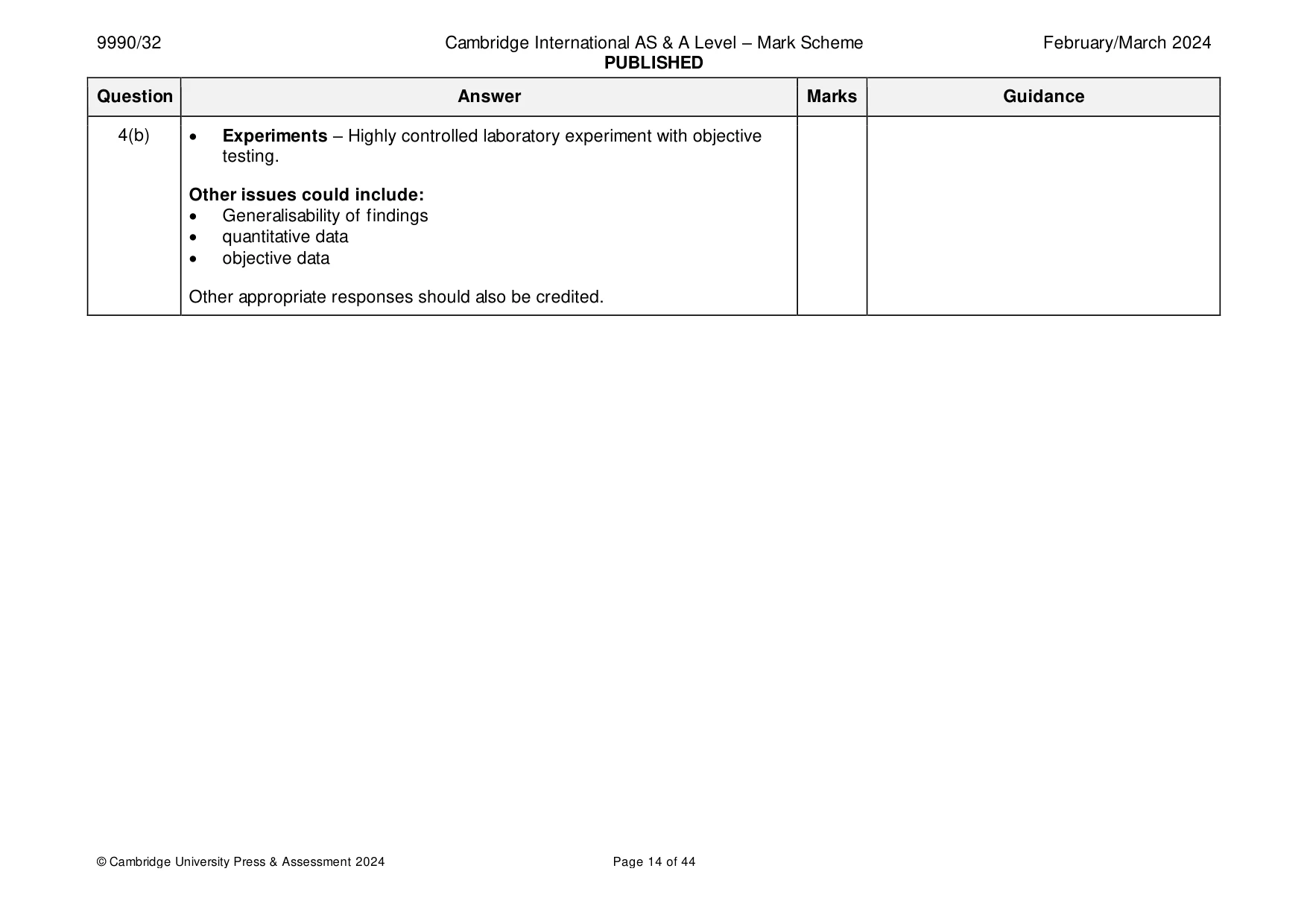 Mark scheme, page 14 of 44