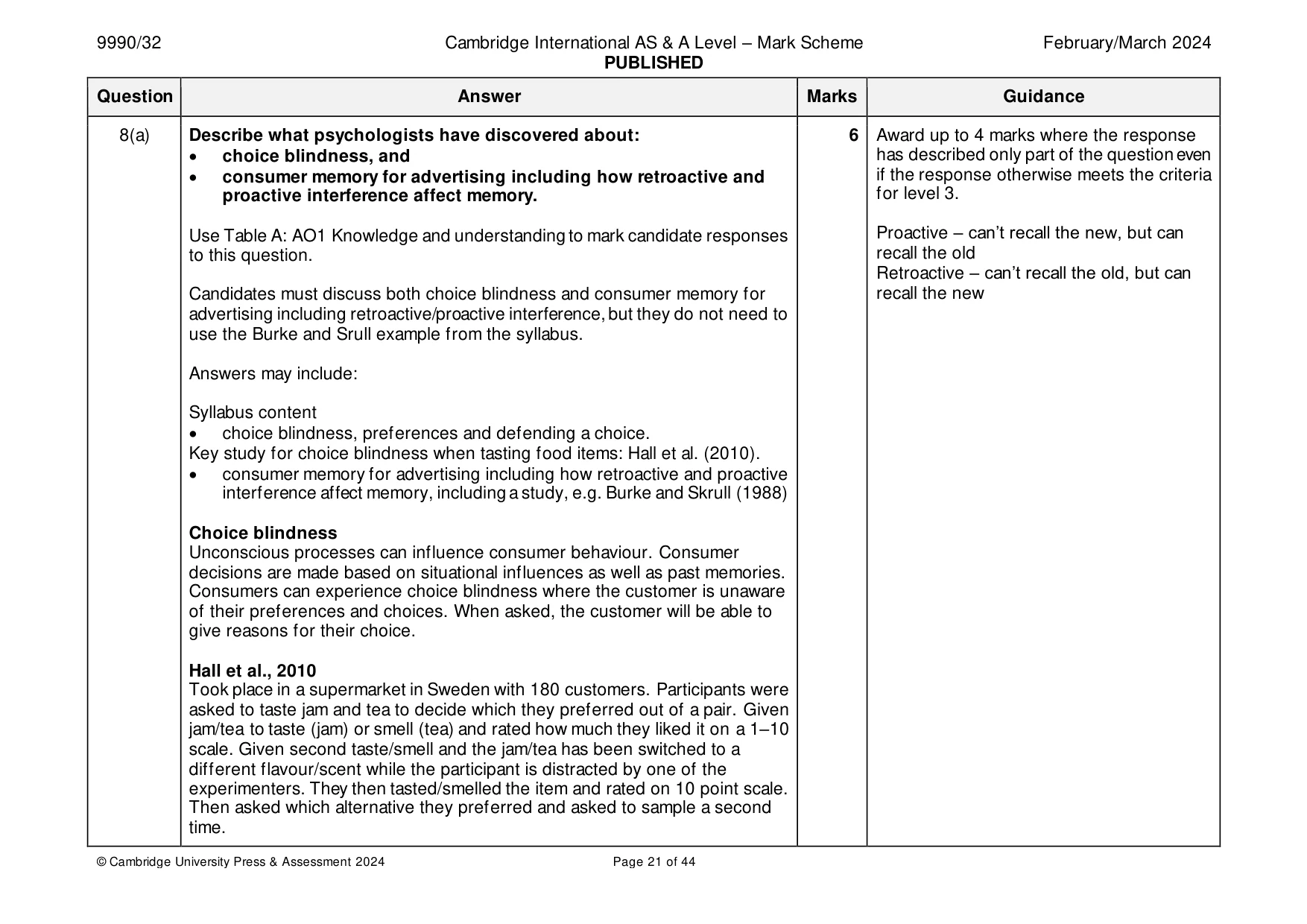Mark scheme, page 21 of 44