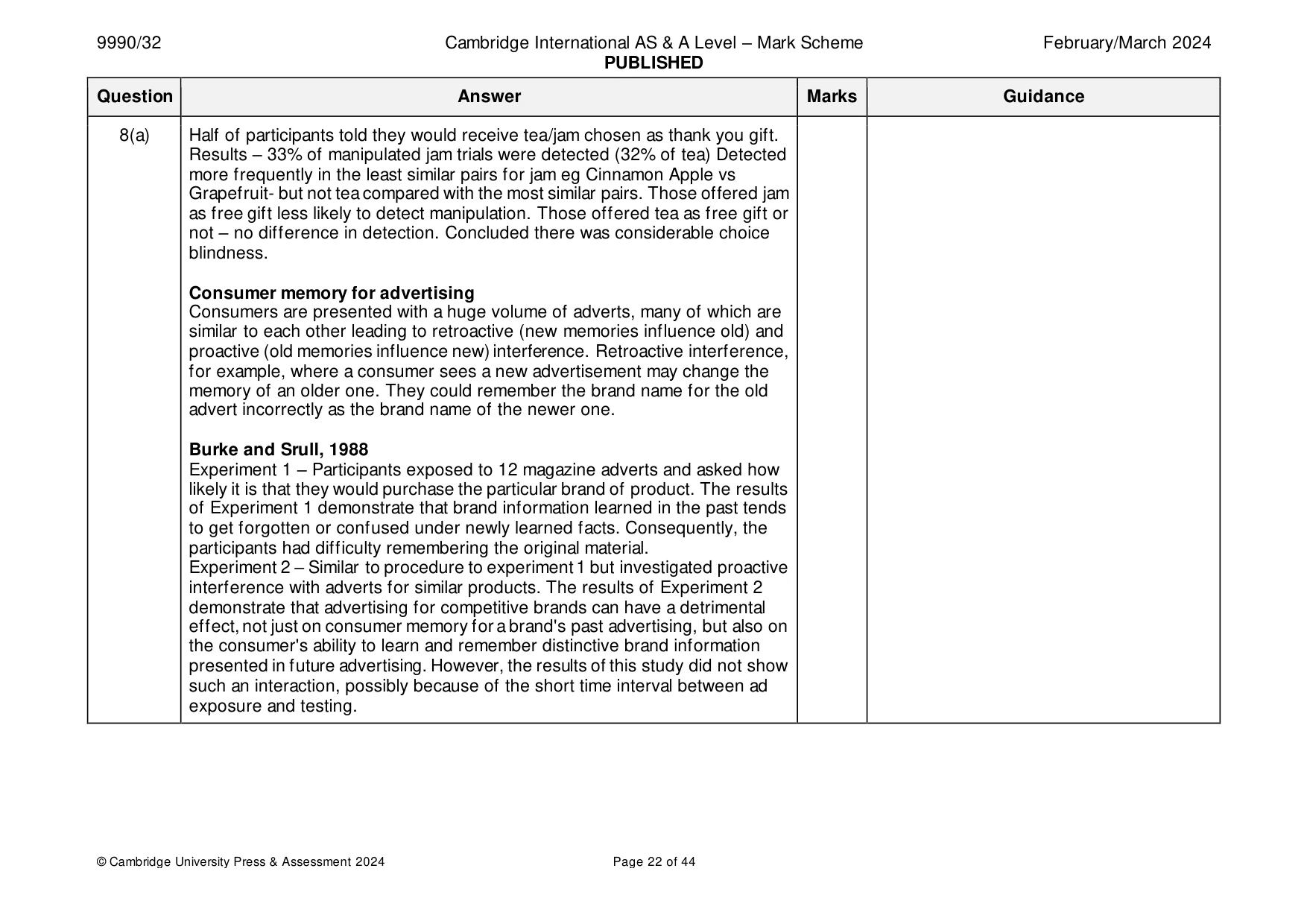 Mark scheme, page 22 of 44