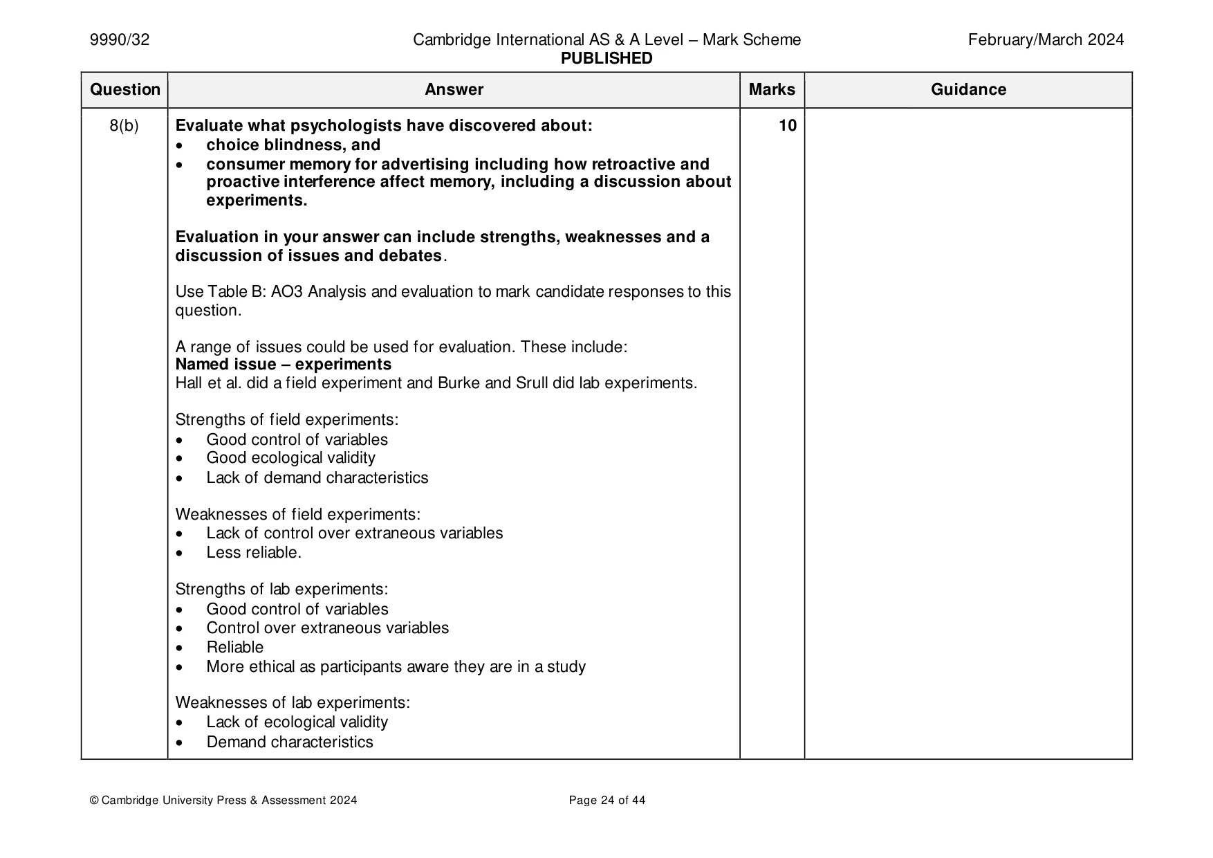 Mark scheme, page 24 of 44