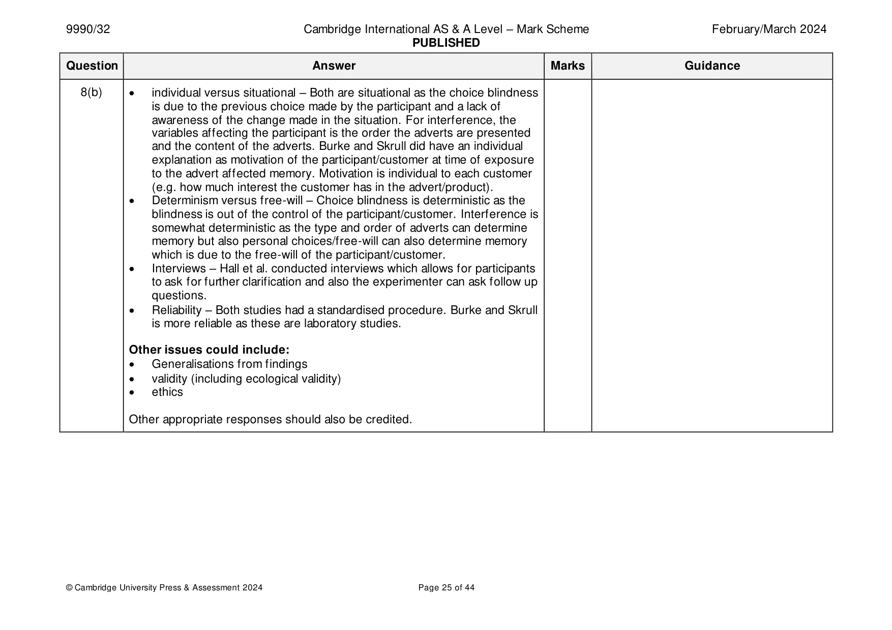 Mark scheme, page 25 of 44
