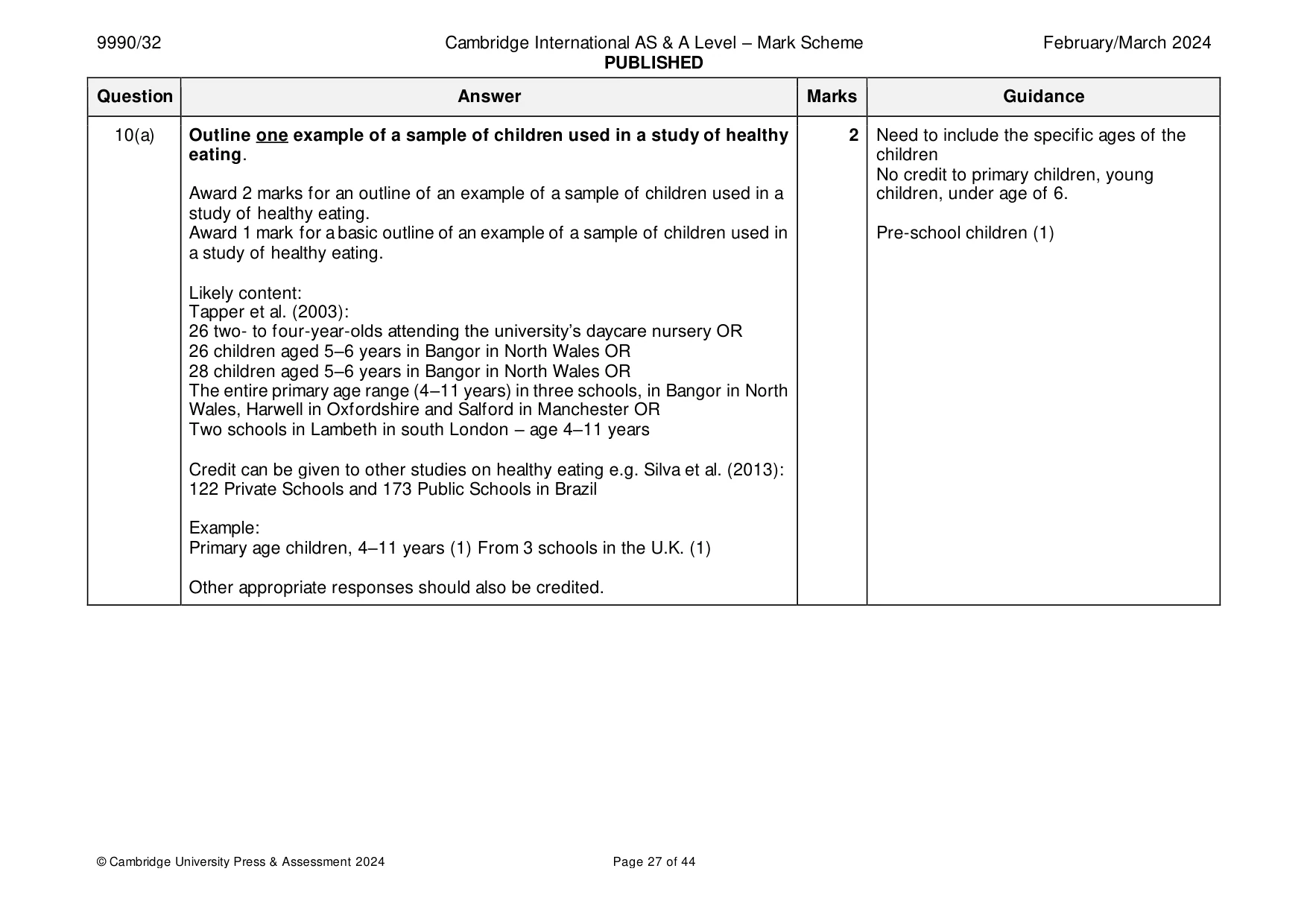 Mark scheme, page 27 of 44