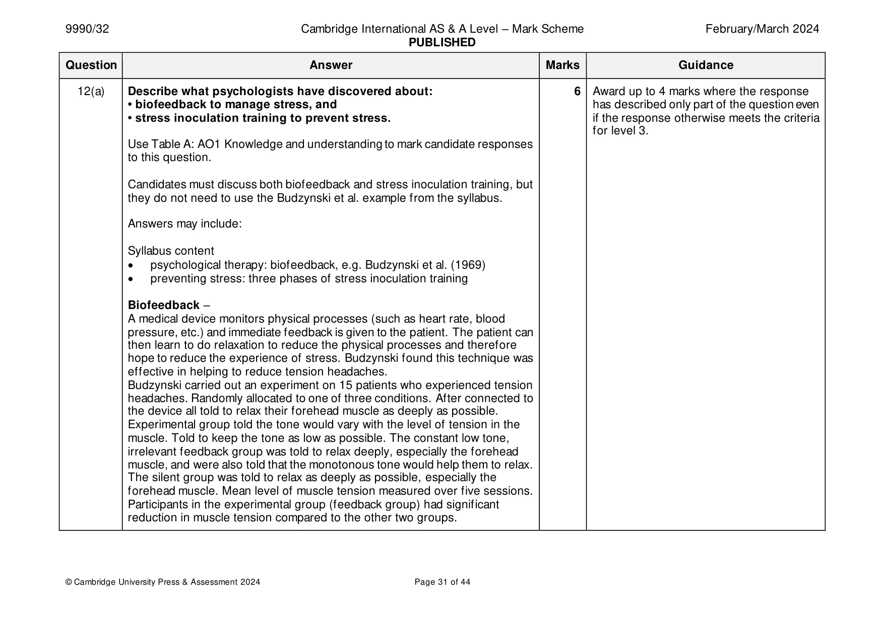 Mark scheme, page 31 of 44