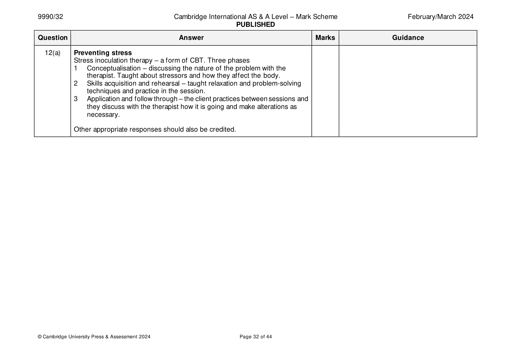 Mark scheme, page 32 of 44