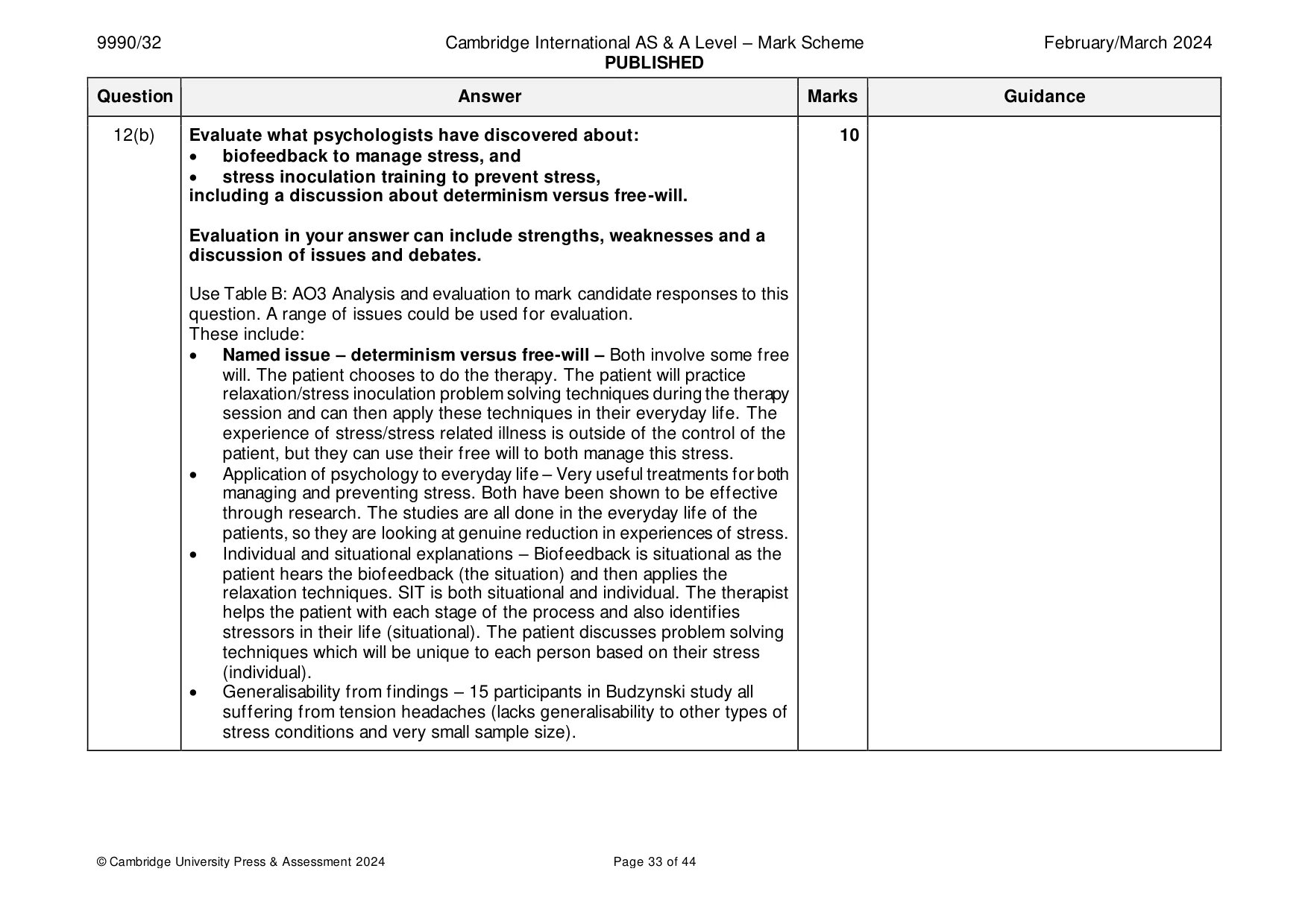 Mark scheme, page 33 of 44