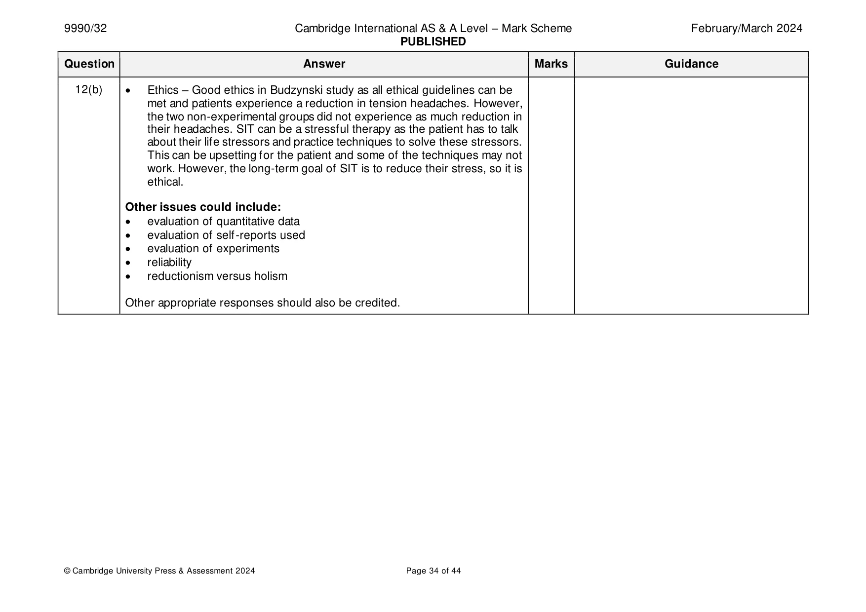 Mark scheme, page 34 of 44