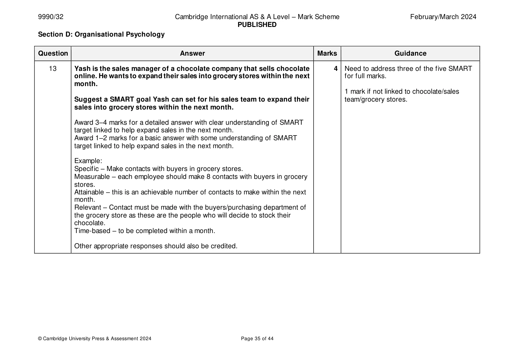 Mark scheme, page 35 of 44